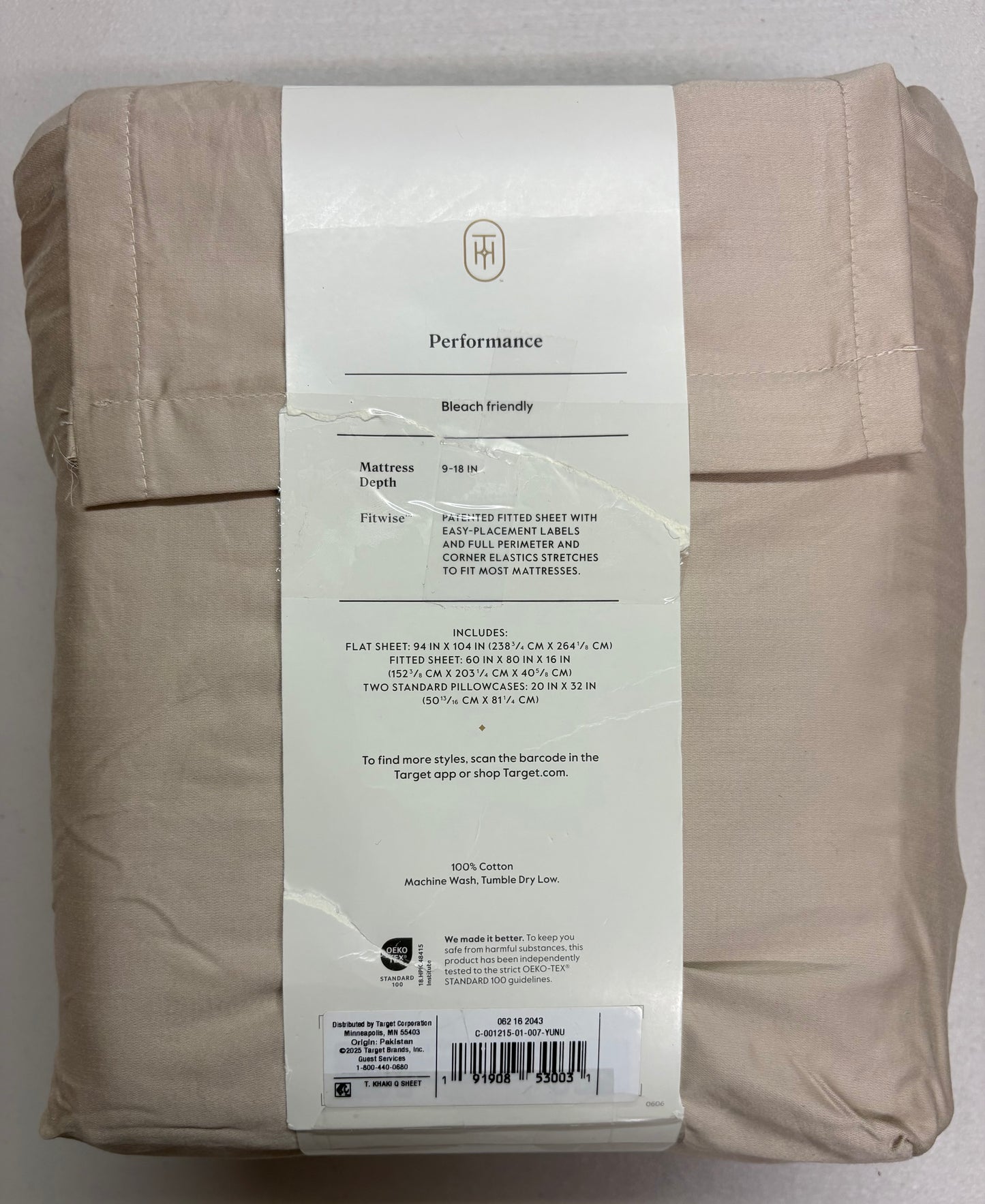 Threshold Queen Solid Performance Sheet Set, New