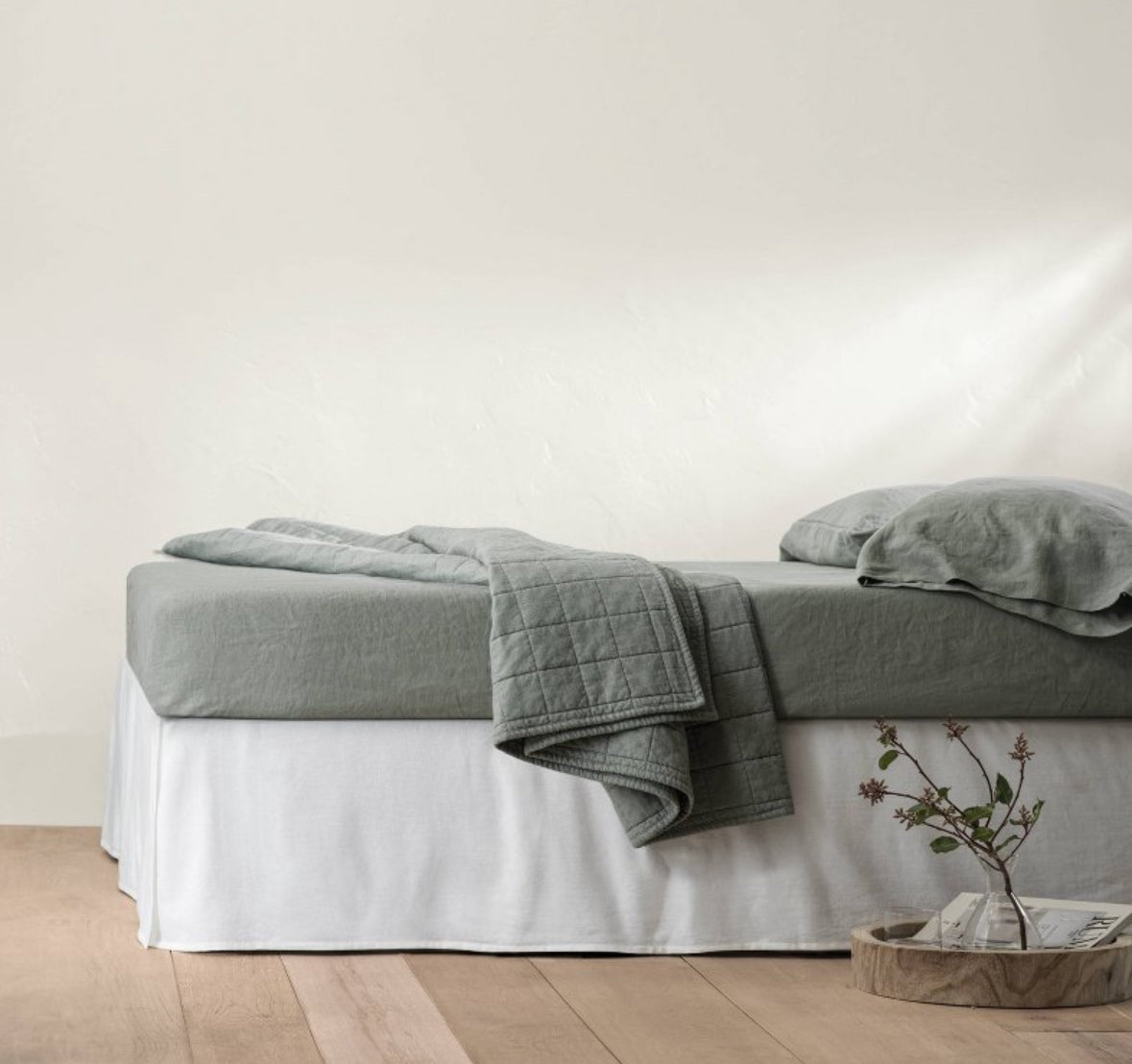 Casaluna King Linen Blend Bedskirt, New