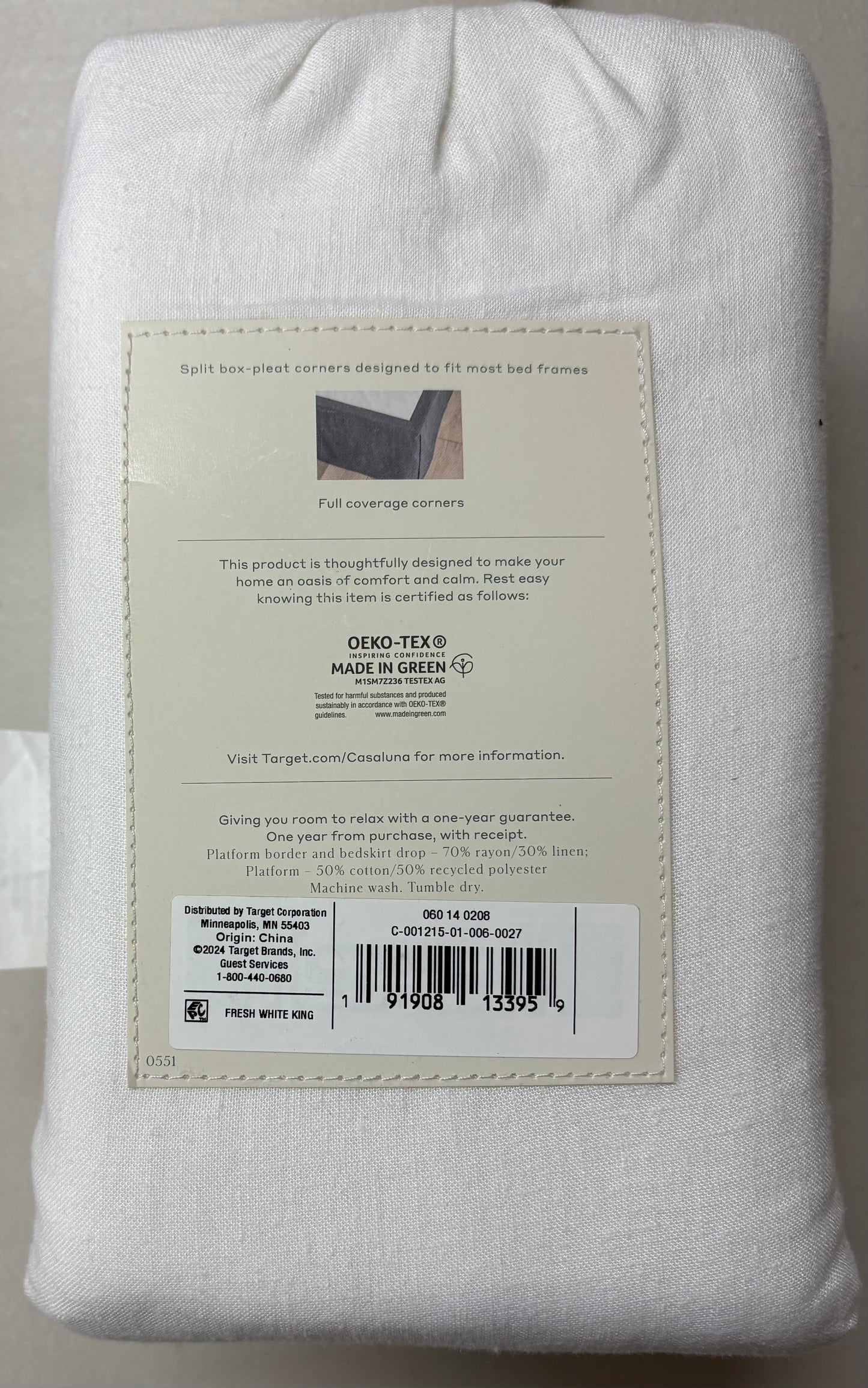 Casaluna King Linen Blend Bedskirt, New
