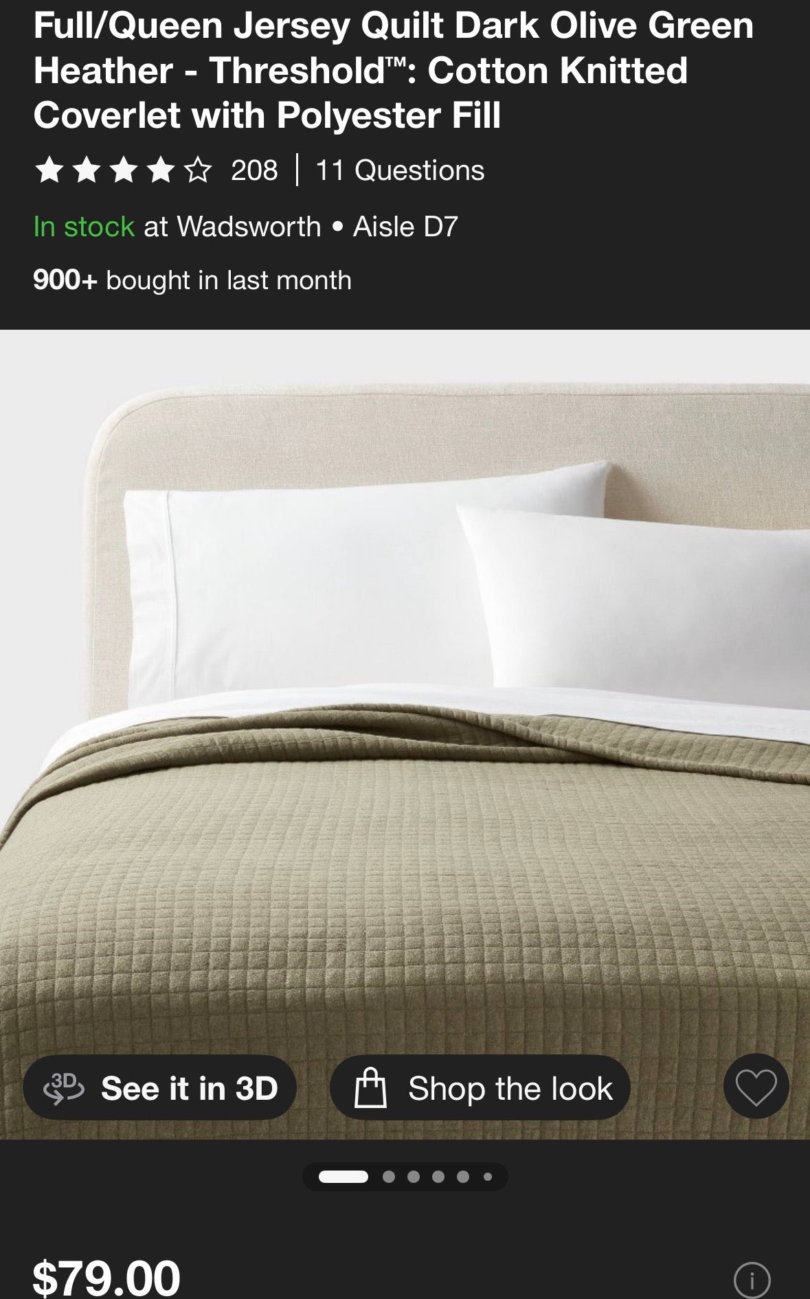 Threshold Full/Queen Jersey Quilt, New