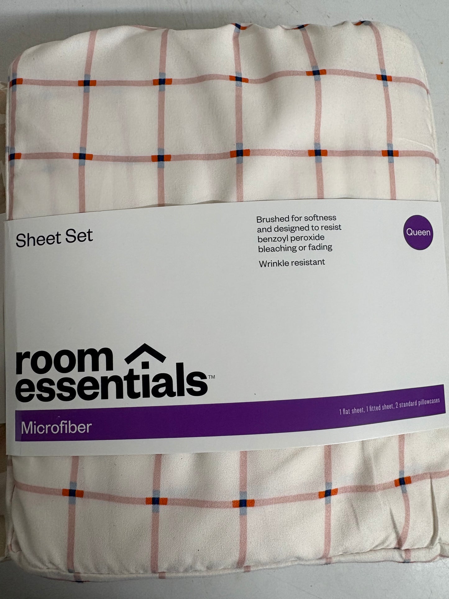 Room Essentials Queen Microfiber Sheet Sets Bundle, New