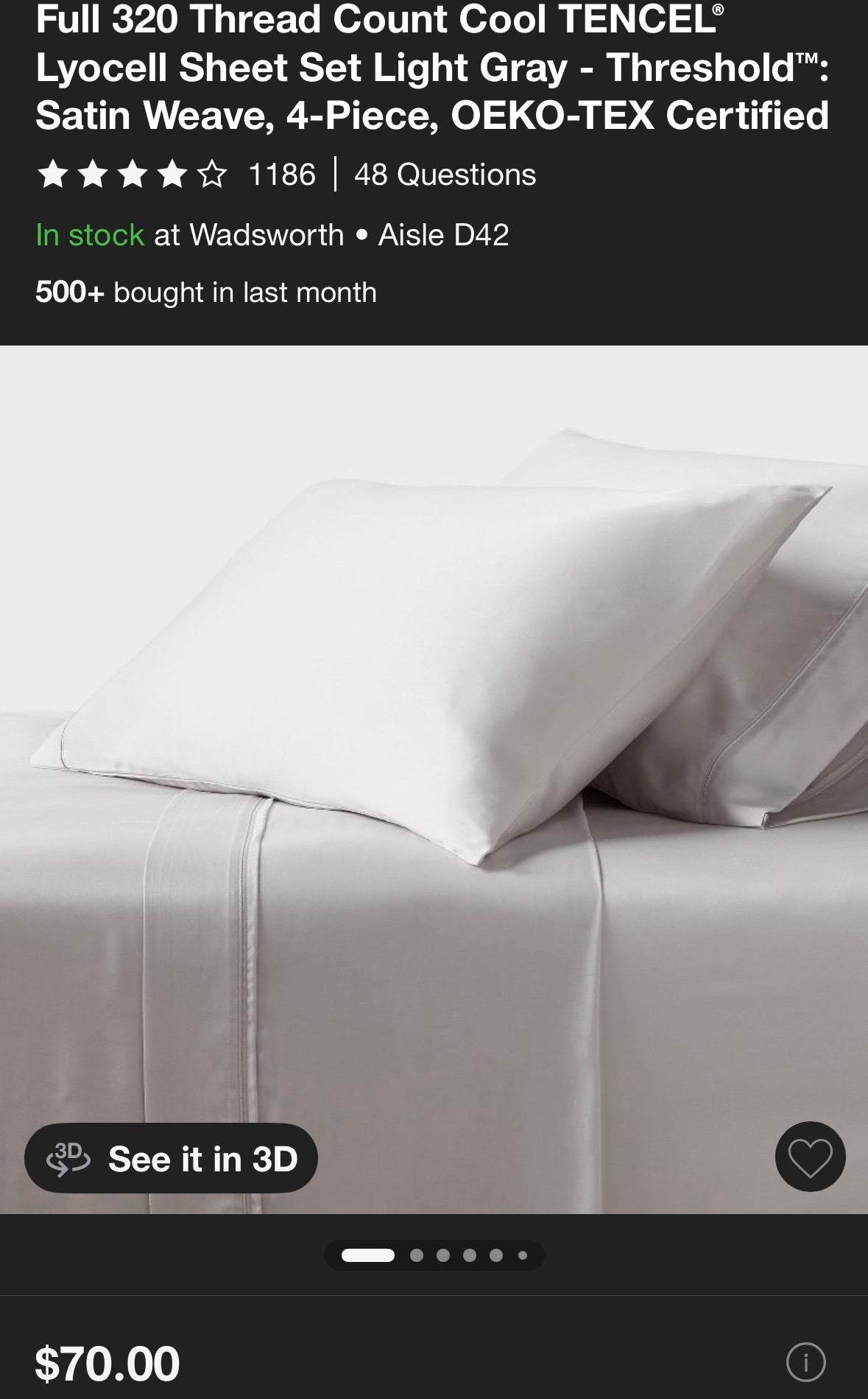 Threshold Full Tencel Lyocell Sheet Set, New