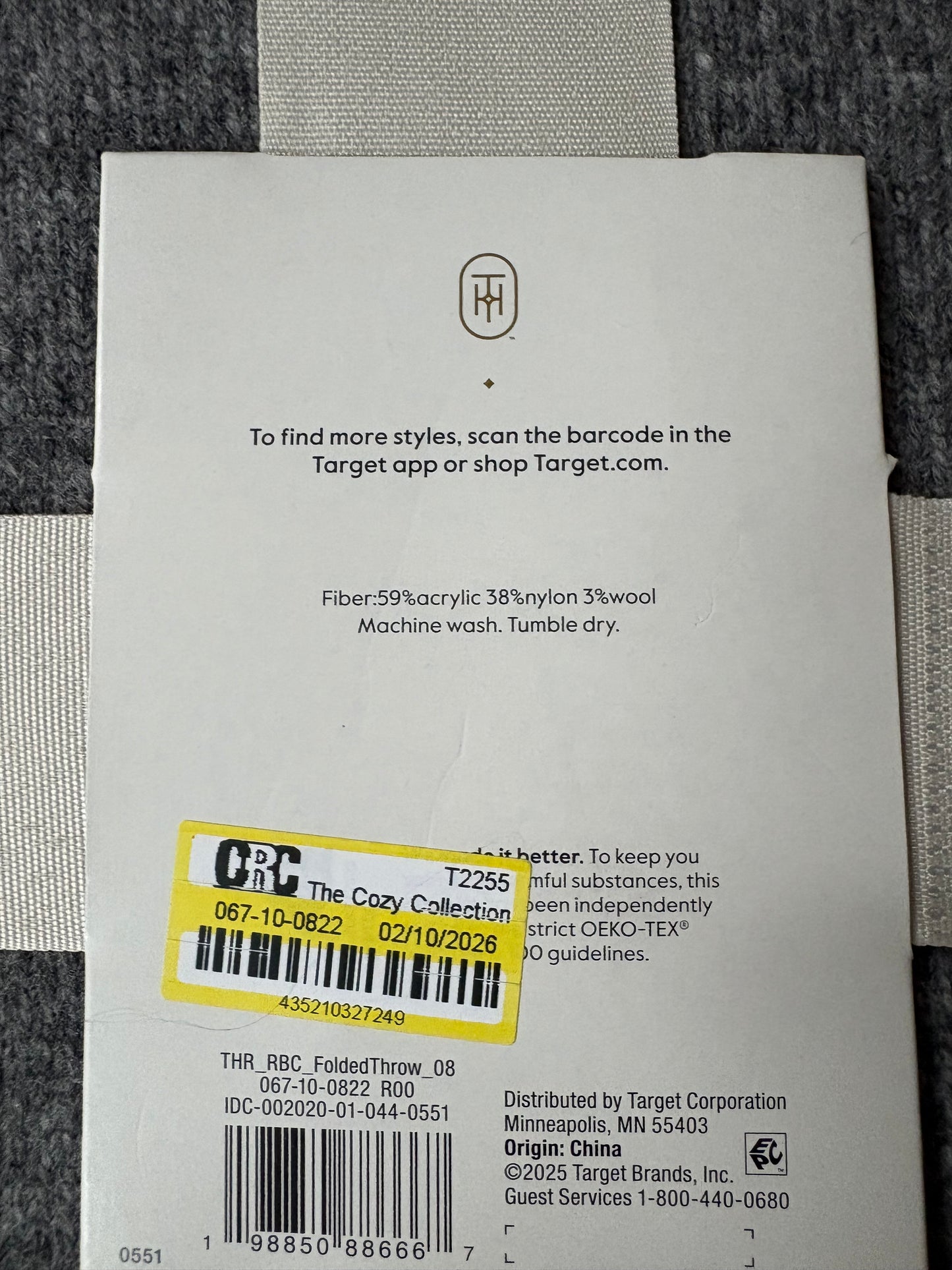 Threshold 50”x70” Cashmere-Like Throw Blanket, New