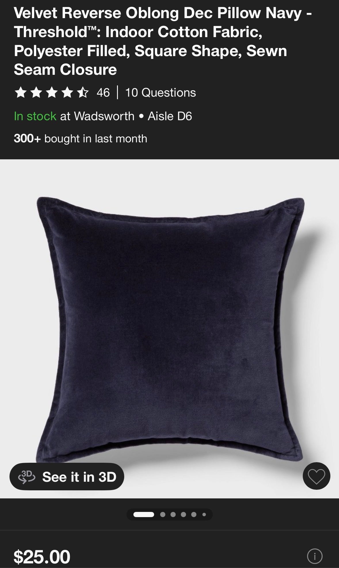 Threshold 18”x18” Velvet Throw Pillow Set, New