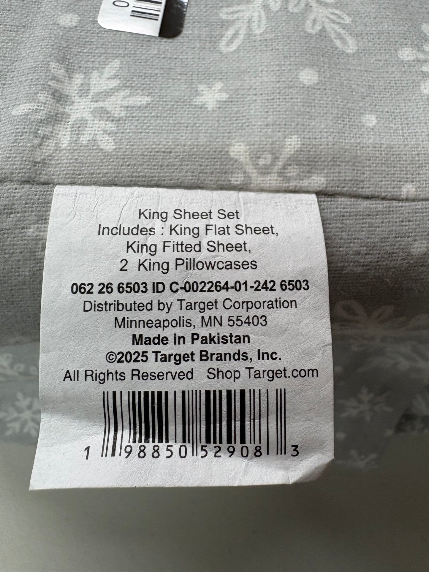 Wondershop King 100% Cotton Flannel Sheet Set, New
