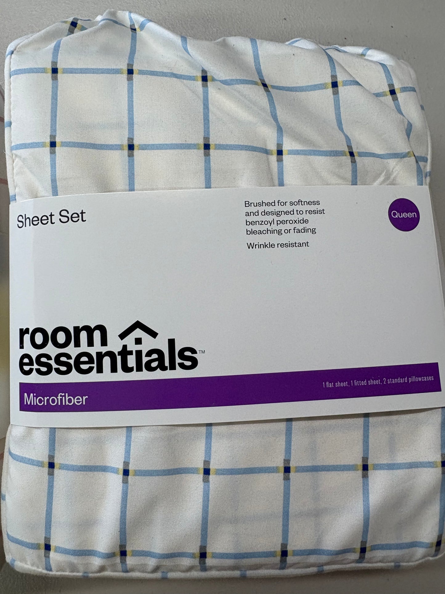 Room Essentials Queen Microfiber Sheet Set Bundle, New
