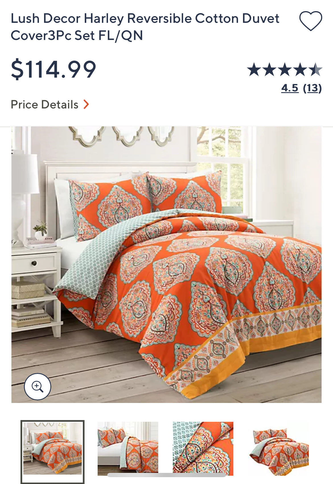 Lush Decor Full/Queen Harley Duvet Set, New