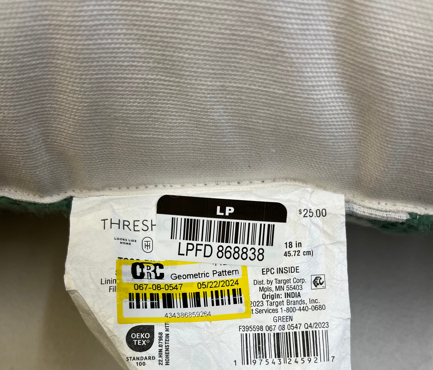 Threshold 18"x18" Woven Geometric Throw Pillow, New