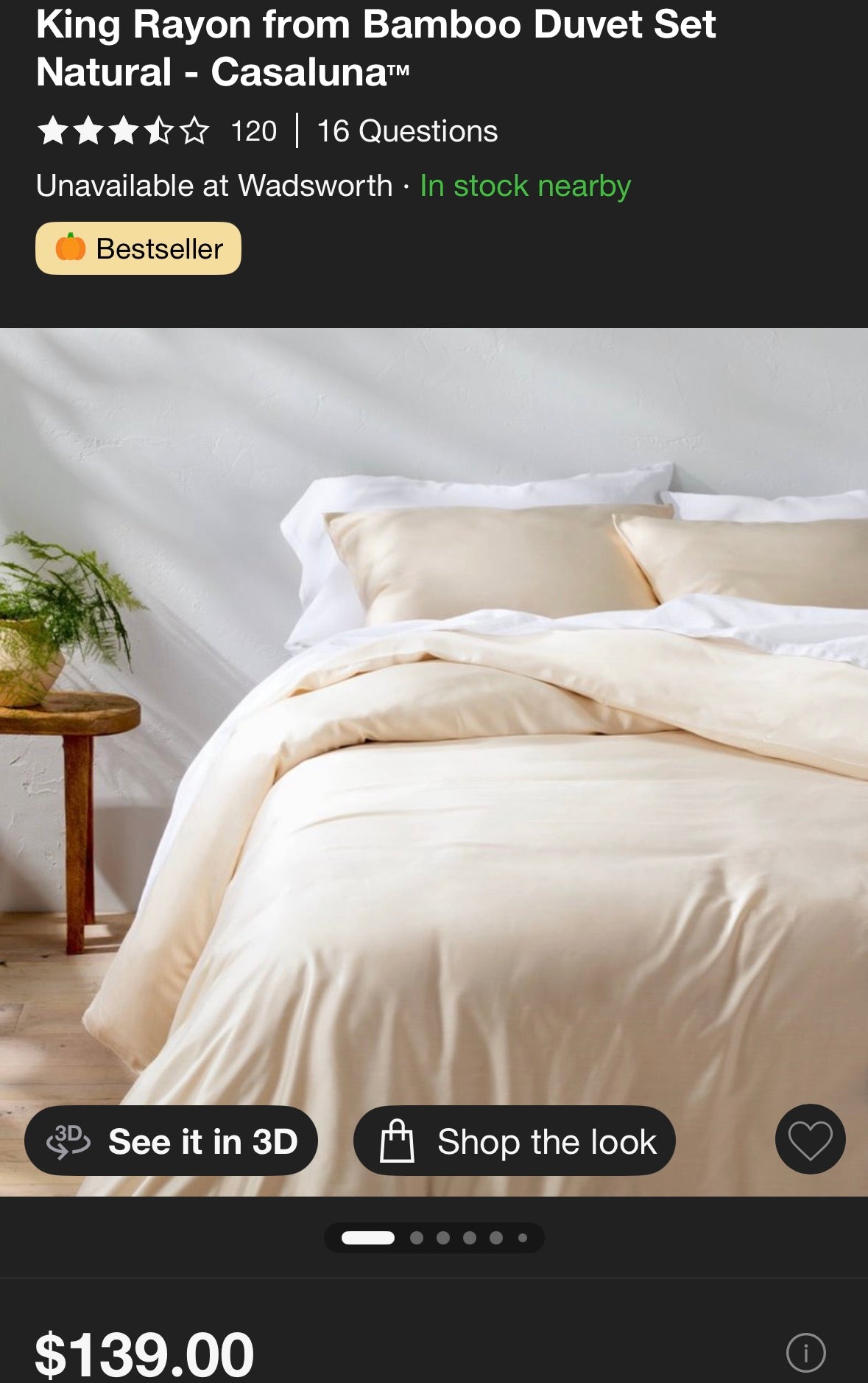 Casaluna King Blissful Bamboo Duvet Set, New