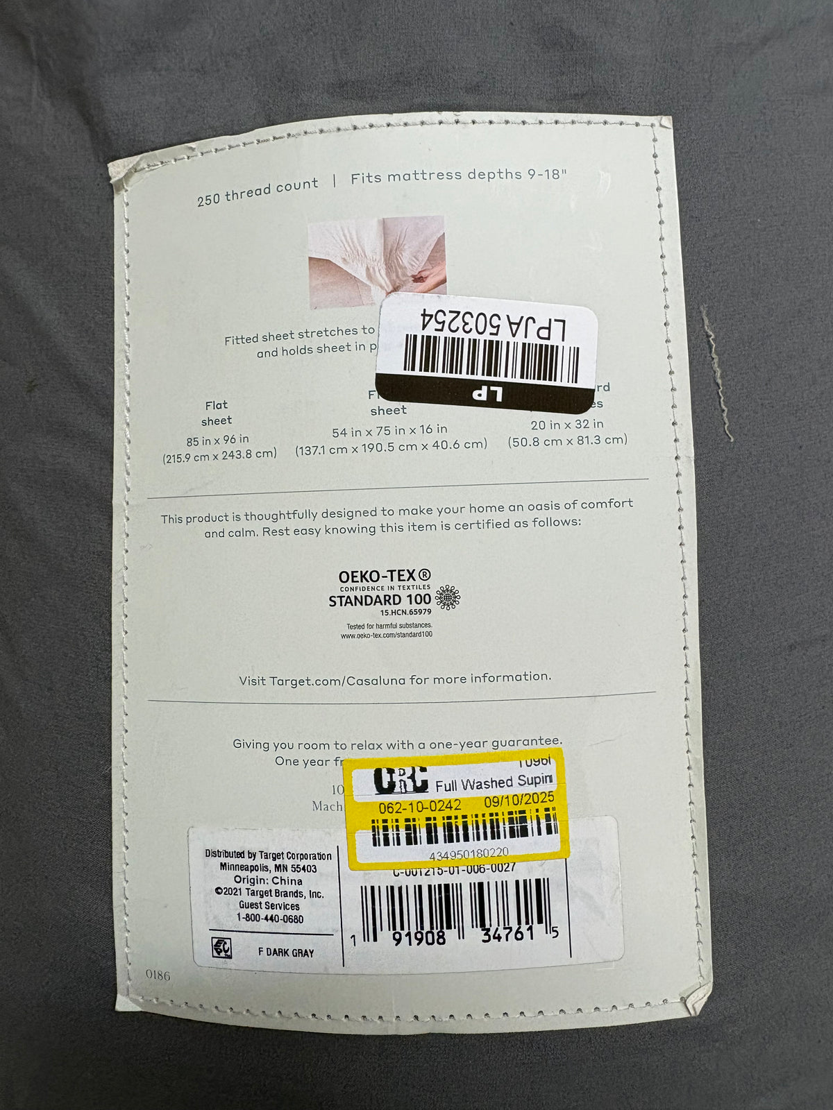Casaluna Full Supima Percale Sheet Set, New