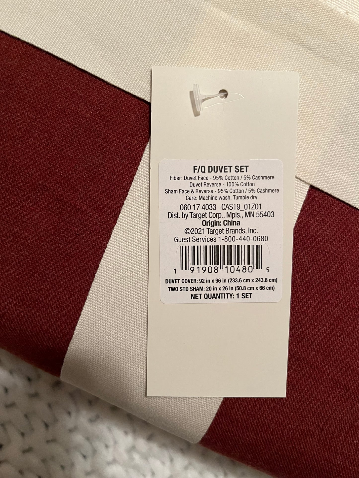 Casaluna Full/Queen Cashmere Blend Duvet Set, New