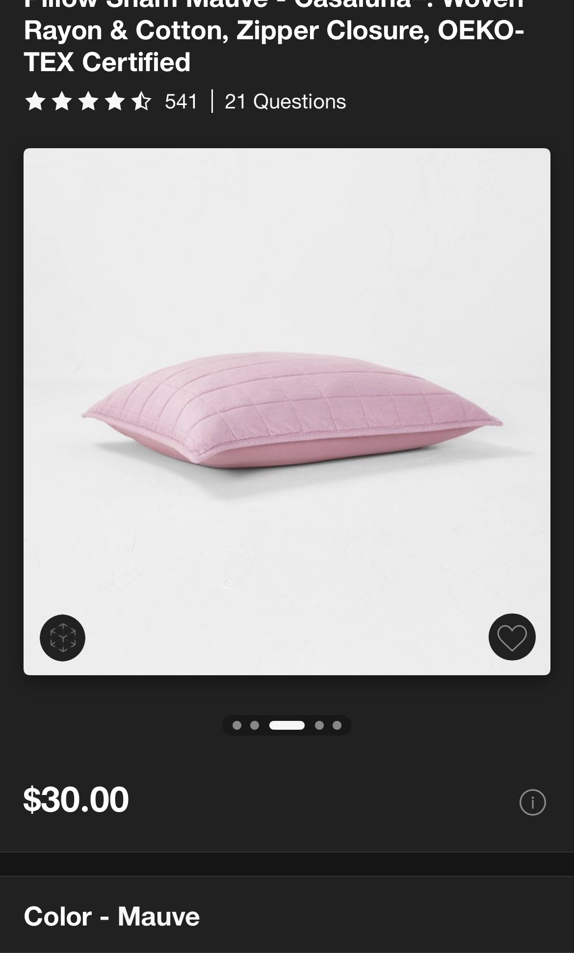 Casaluna Standard Heavyweight Linen Blend Quilt Pillow Sham, New