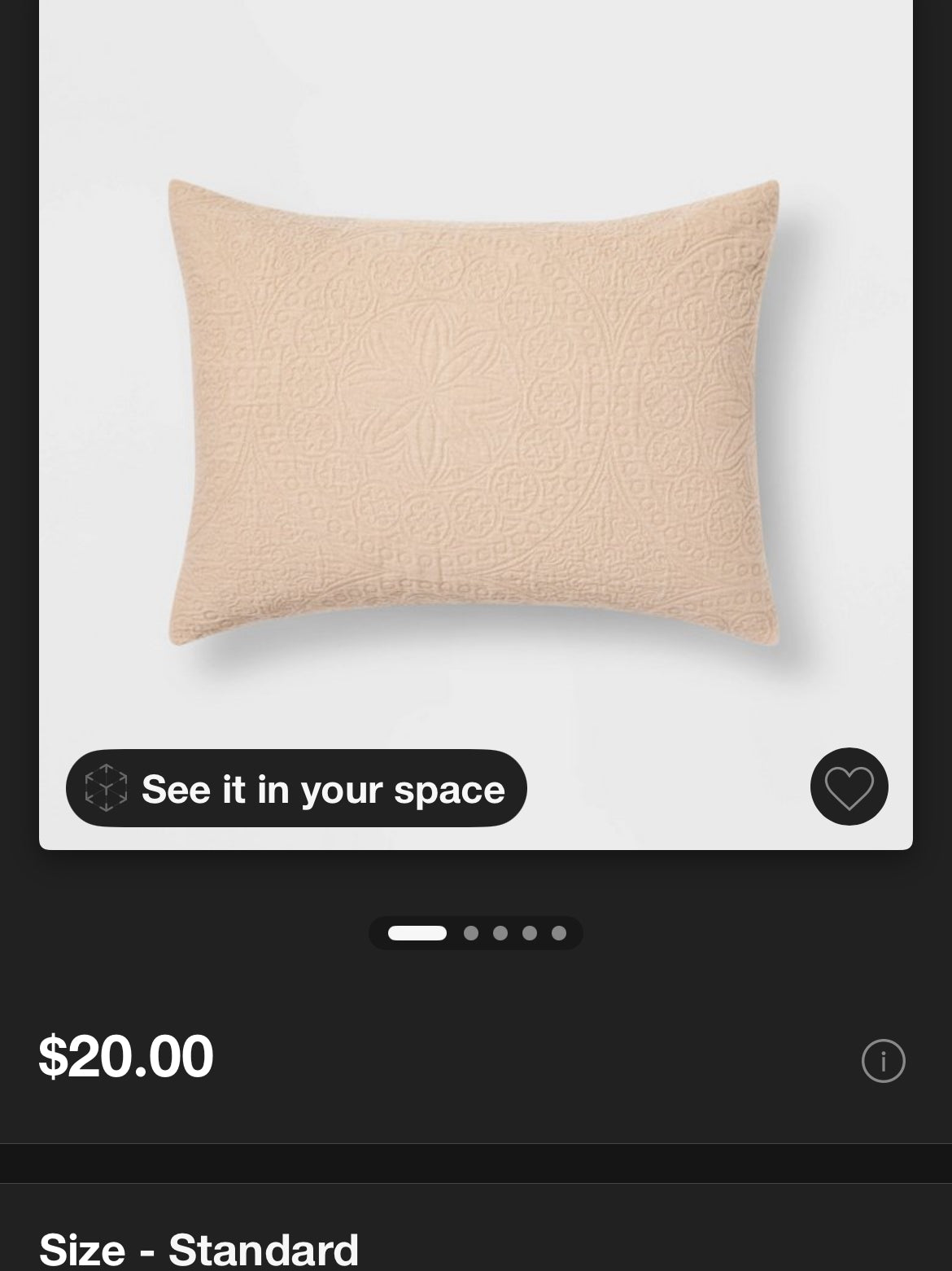 Threshold Standard Matelasse Medallion Pillow Sham, New