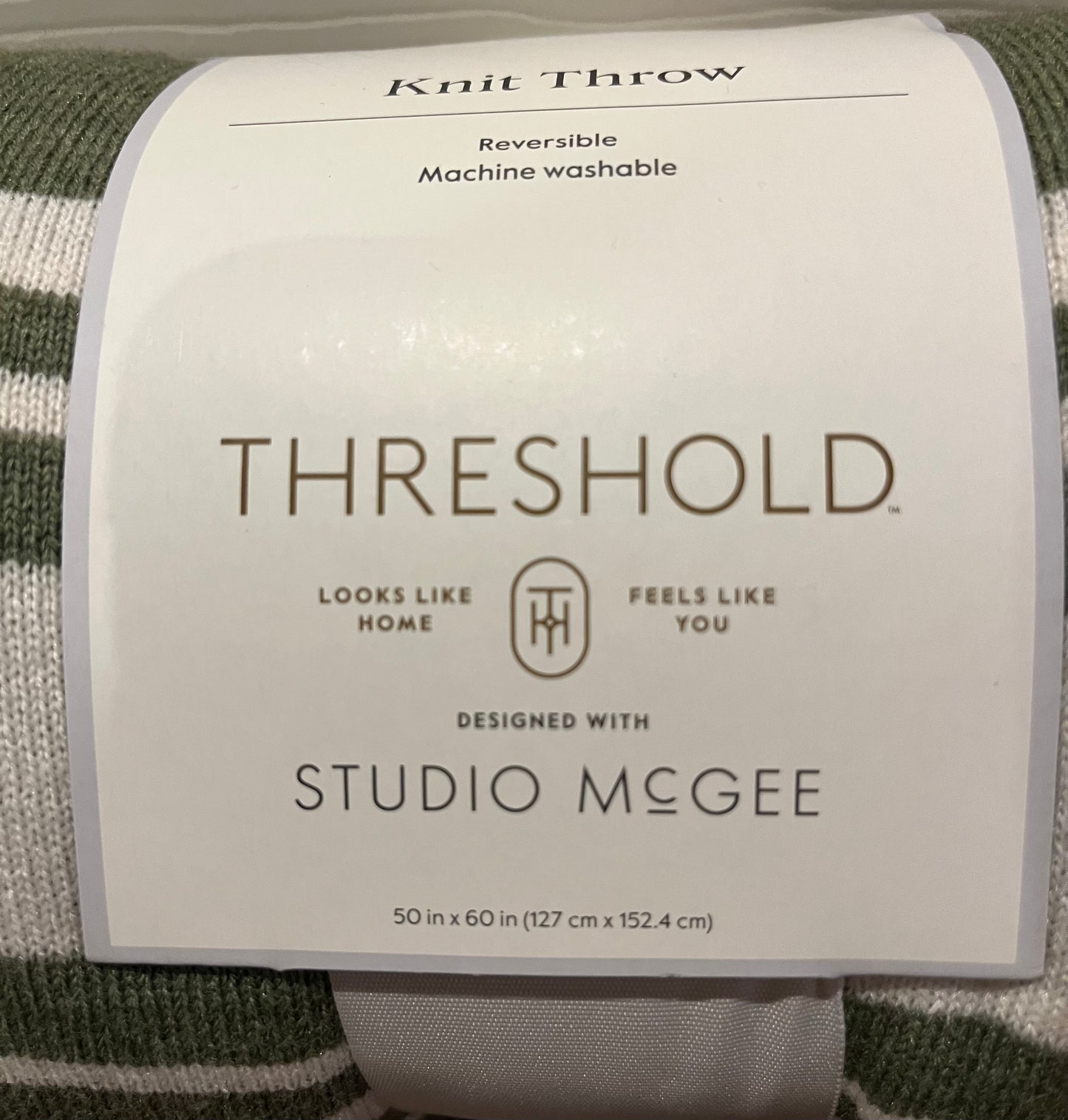 Studio McGee 50"x60" Framed Jacquard Knit Throw Blanket, New