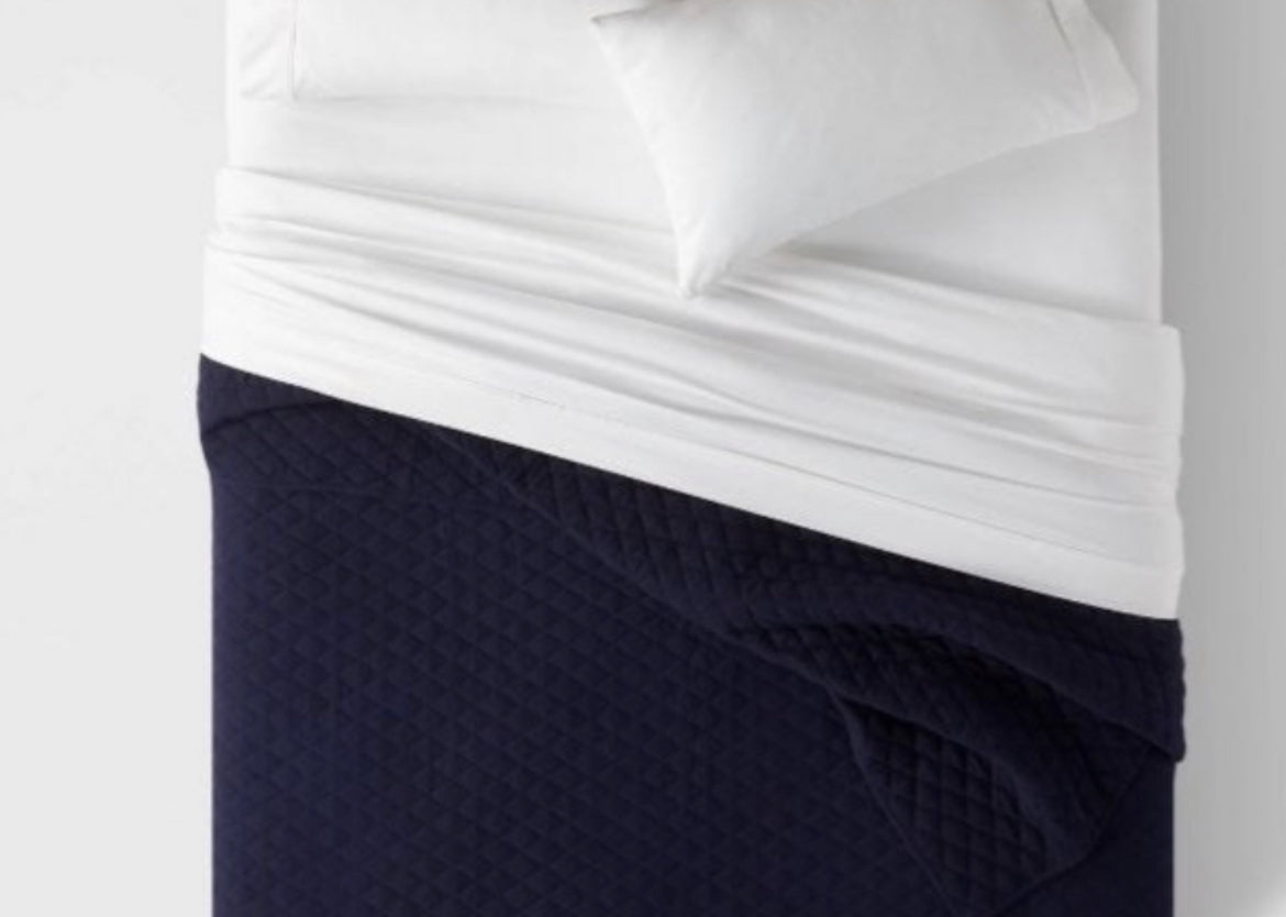 Threshold Twin/XL Twin Diamond Stitch Flannel Quilt, New