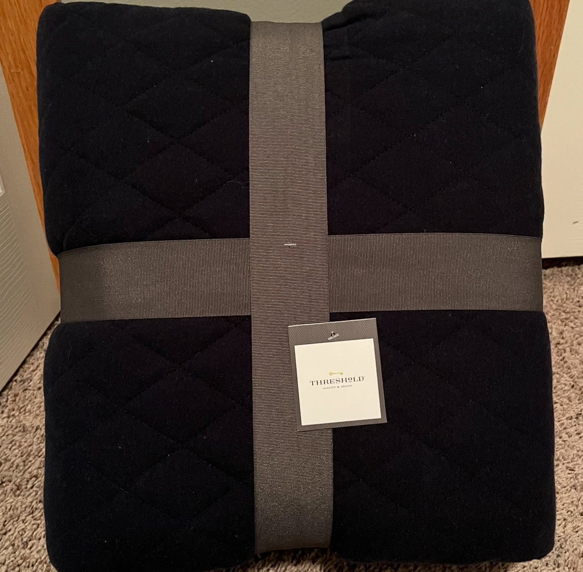 Threshold Twin/XL Twin Diamond Stitch Flannel Quilt, New