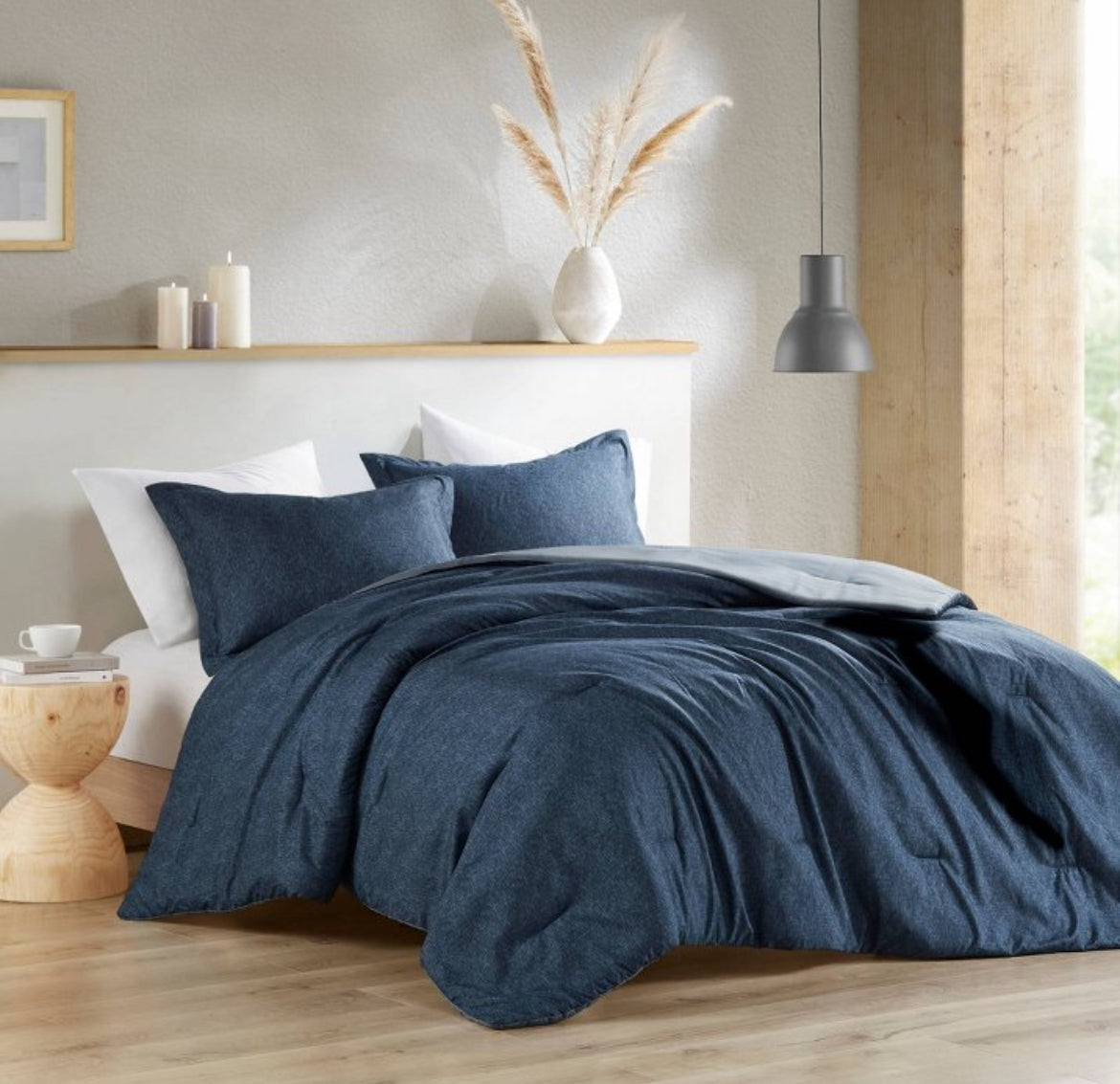 Camden Twin/XL Twin Chambray Solid Comforter Set, New