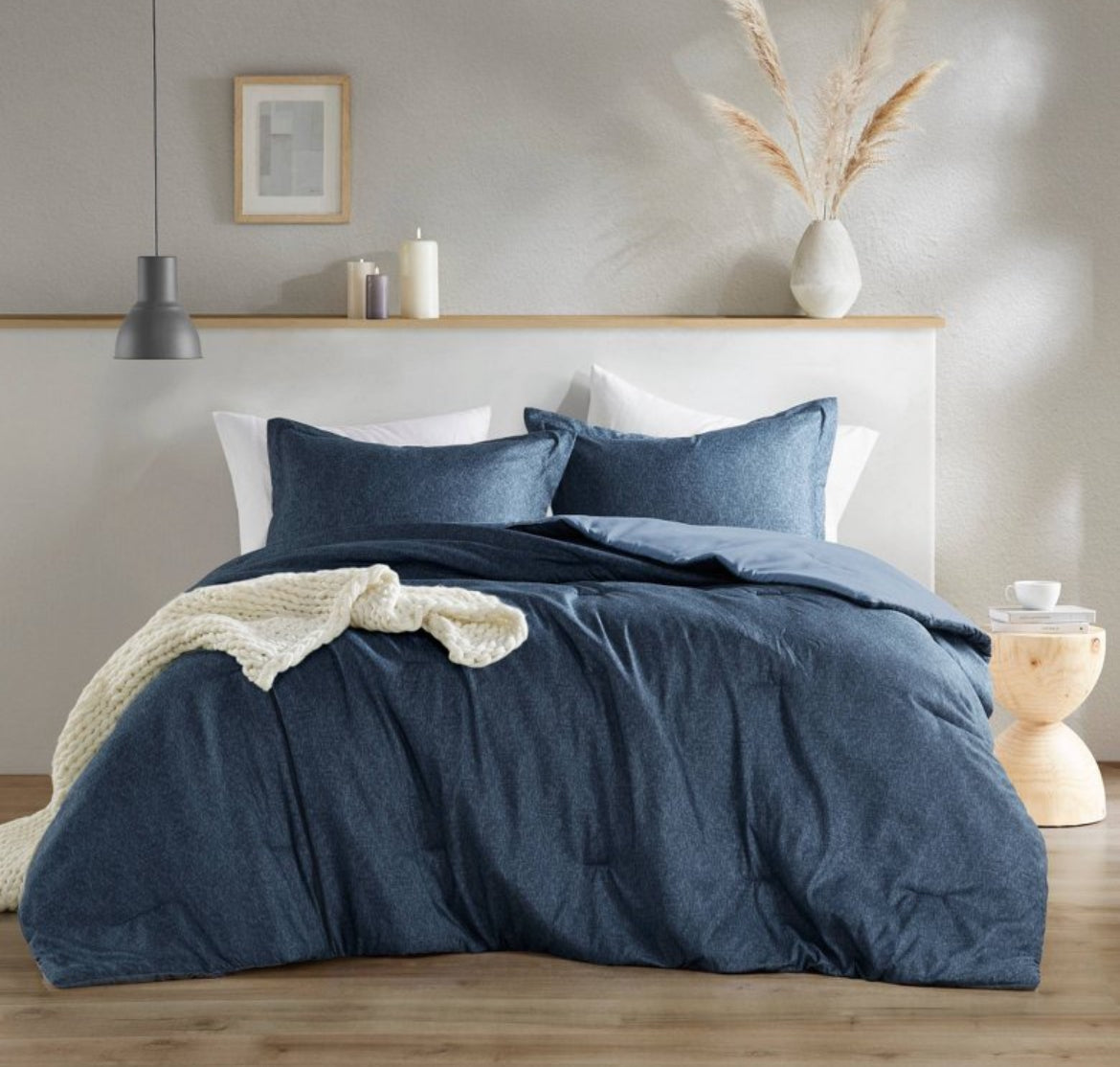 Camden Twin/XL Twin Chambray Solid Comforter Set, New