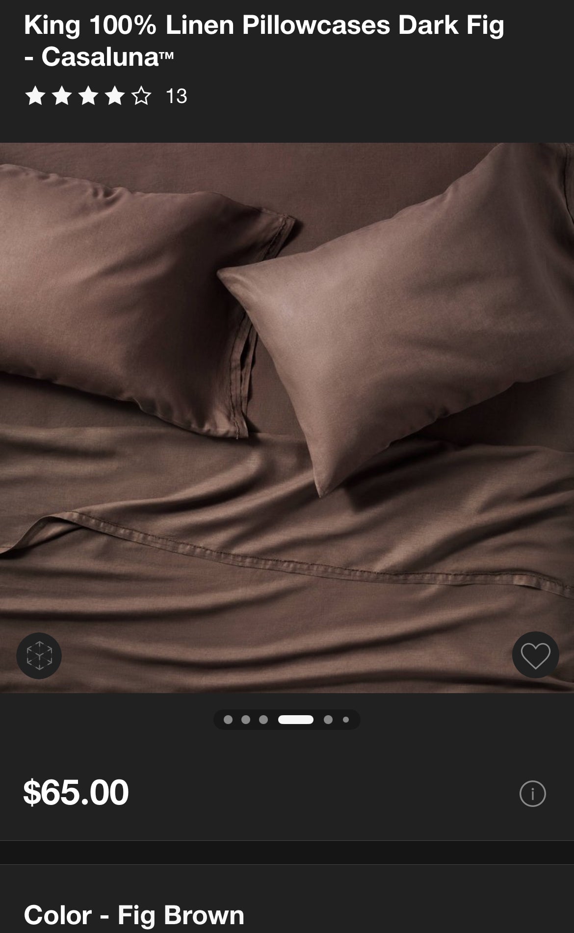 Casaluna King 100% Linen Pillowcase Set, New