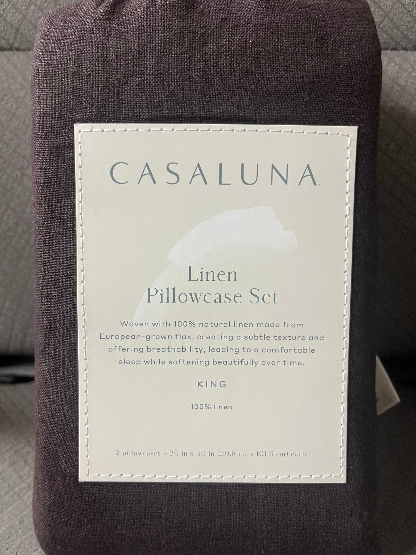 Casaluna King 100% Linen Pillowcase Set, New
