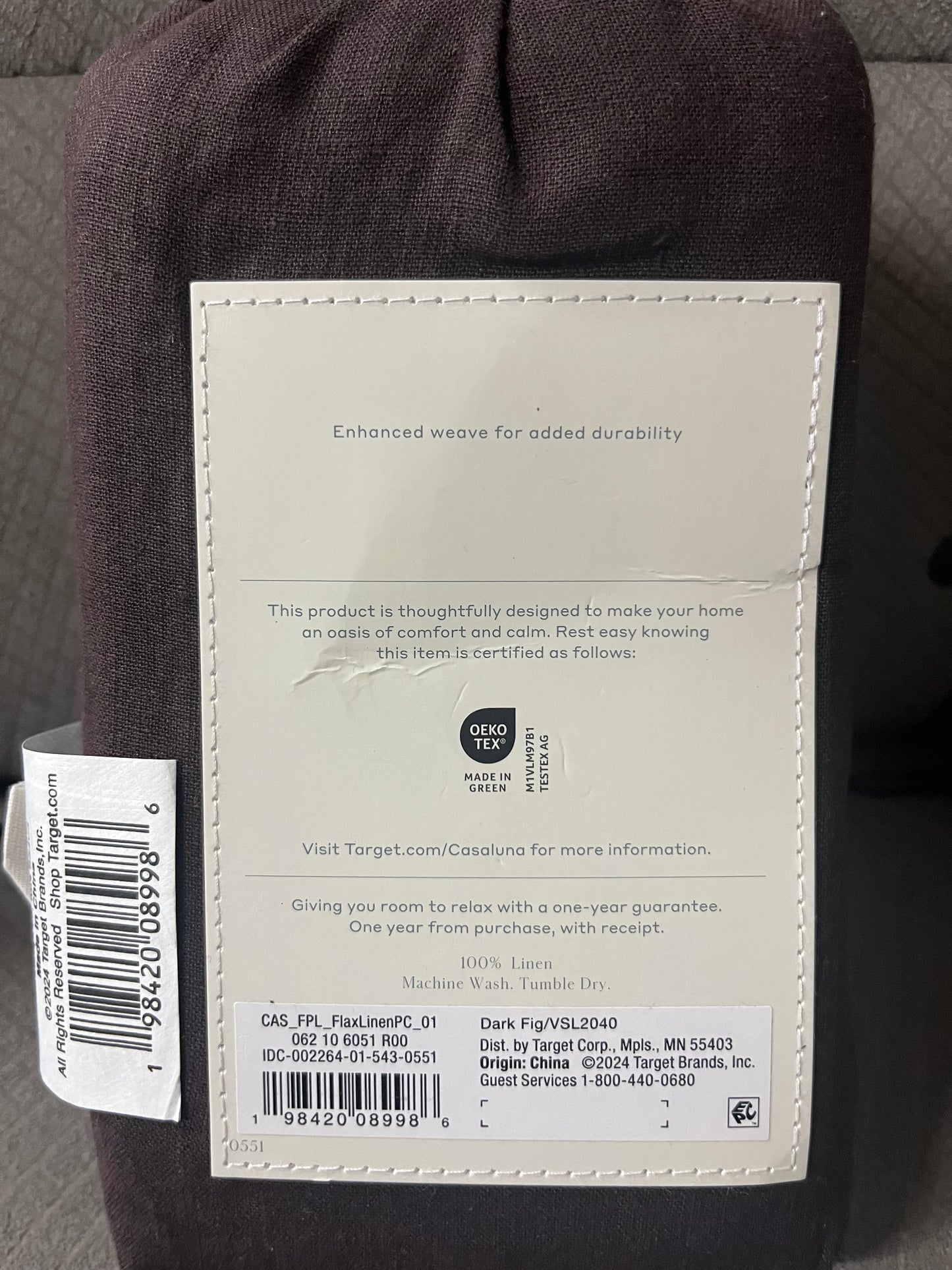 Casaluna King 100% Linen Pillowcase Set, New