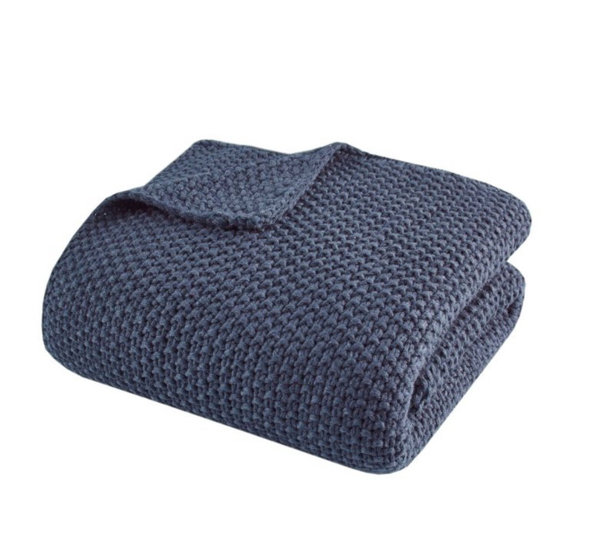Ink & Ivy 50"x60" Bree Knit Throw Blanket, New