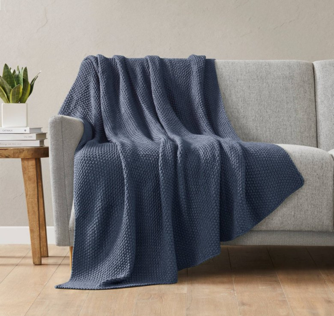 Ink & Ivy 50"x60" Bree Knit Throw Blanket, New