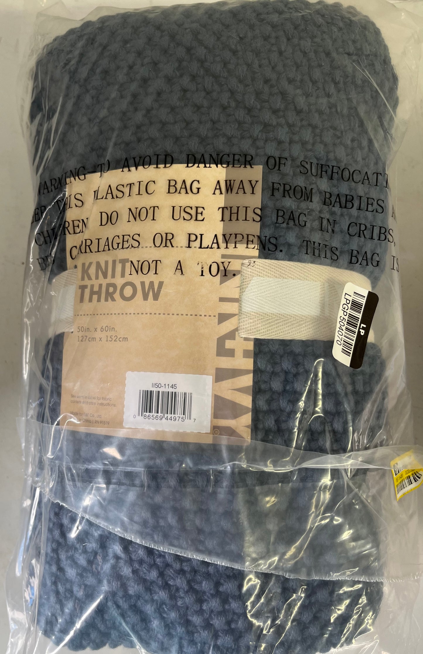 Ink & Ivy 50"x60" Bree Knit Throw Blanket, New