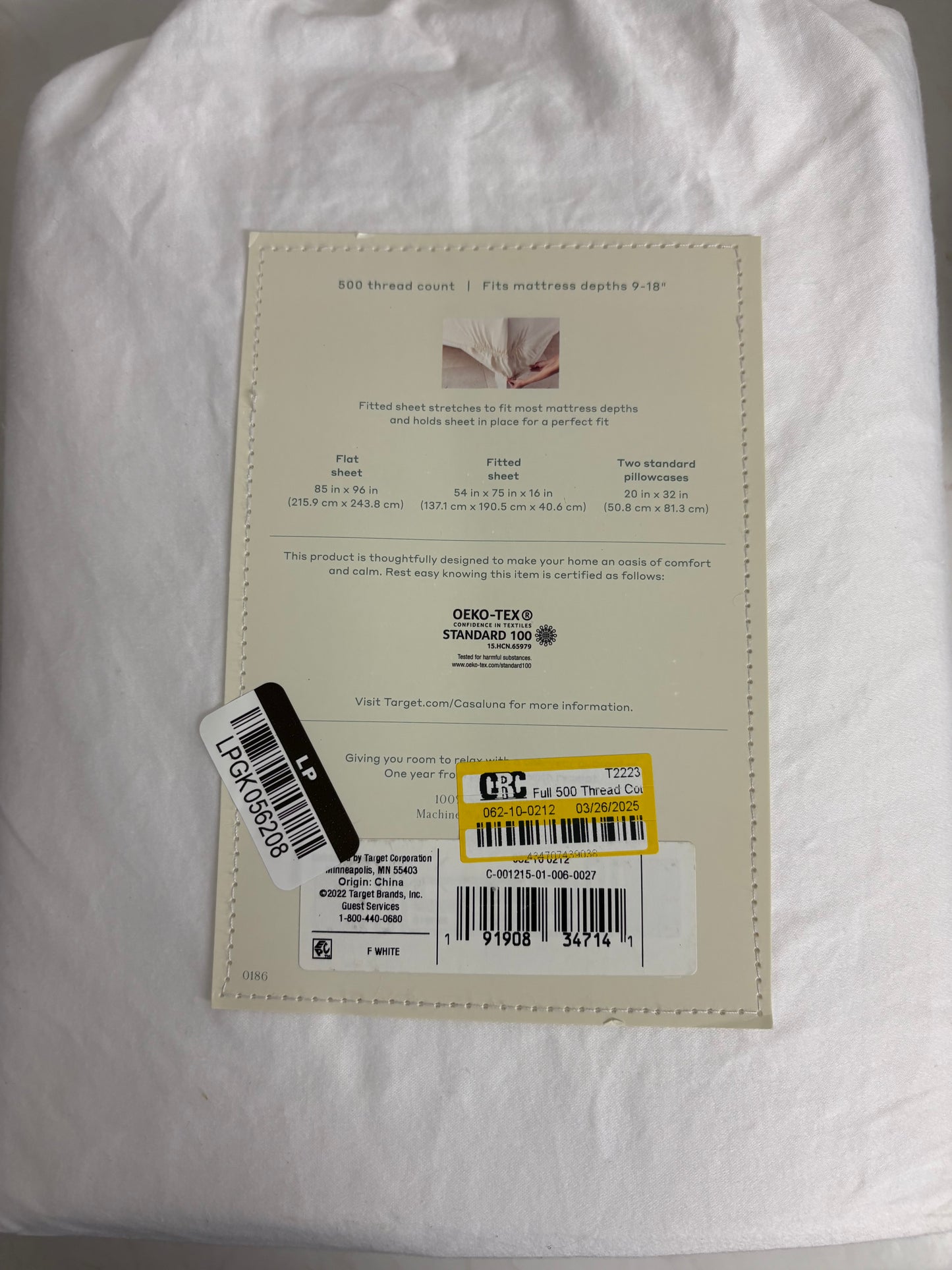 Casaluna Full Supima Sateen Sheet Set, New