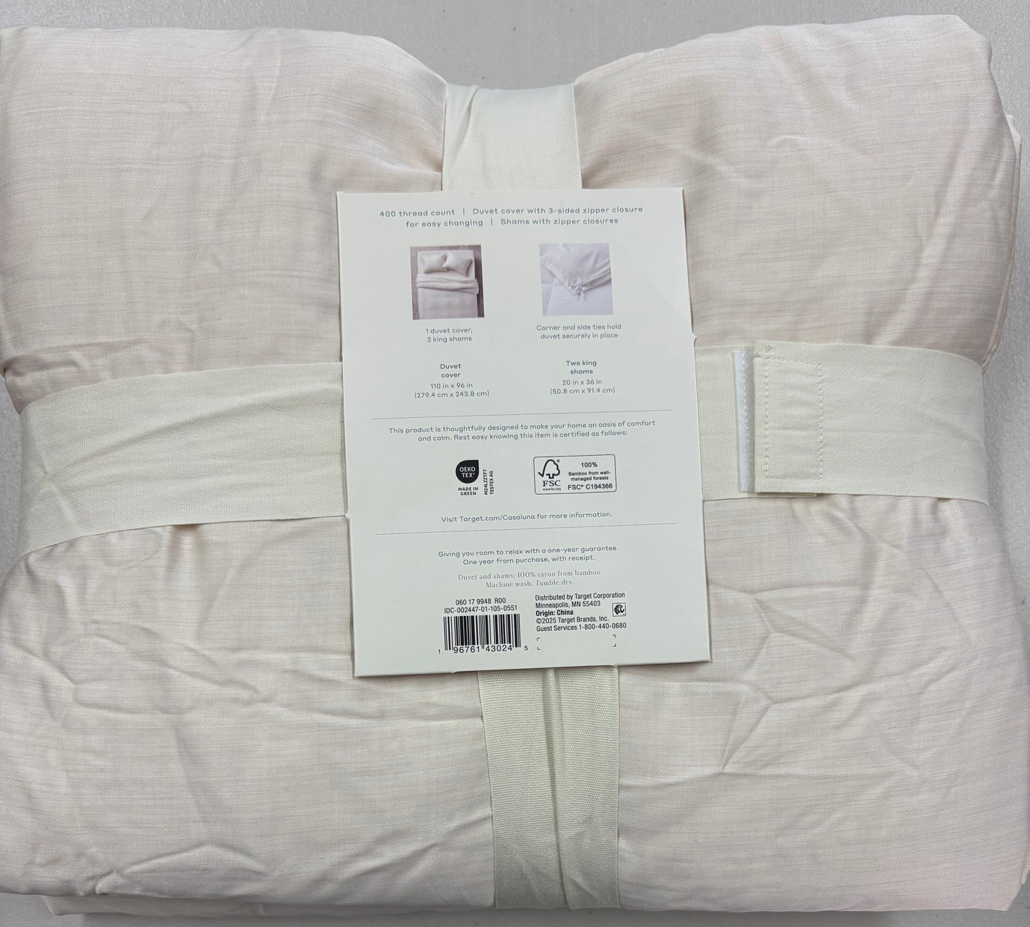 Casaluna King Blissful Bamboo Duvet Cover, New