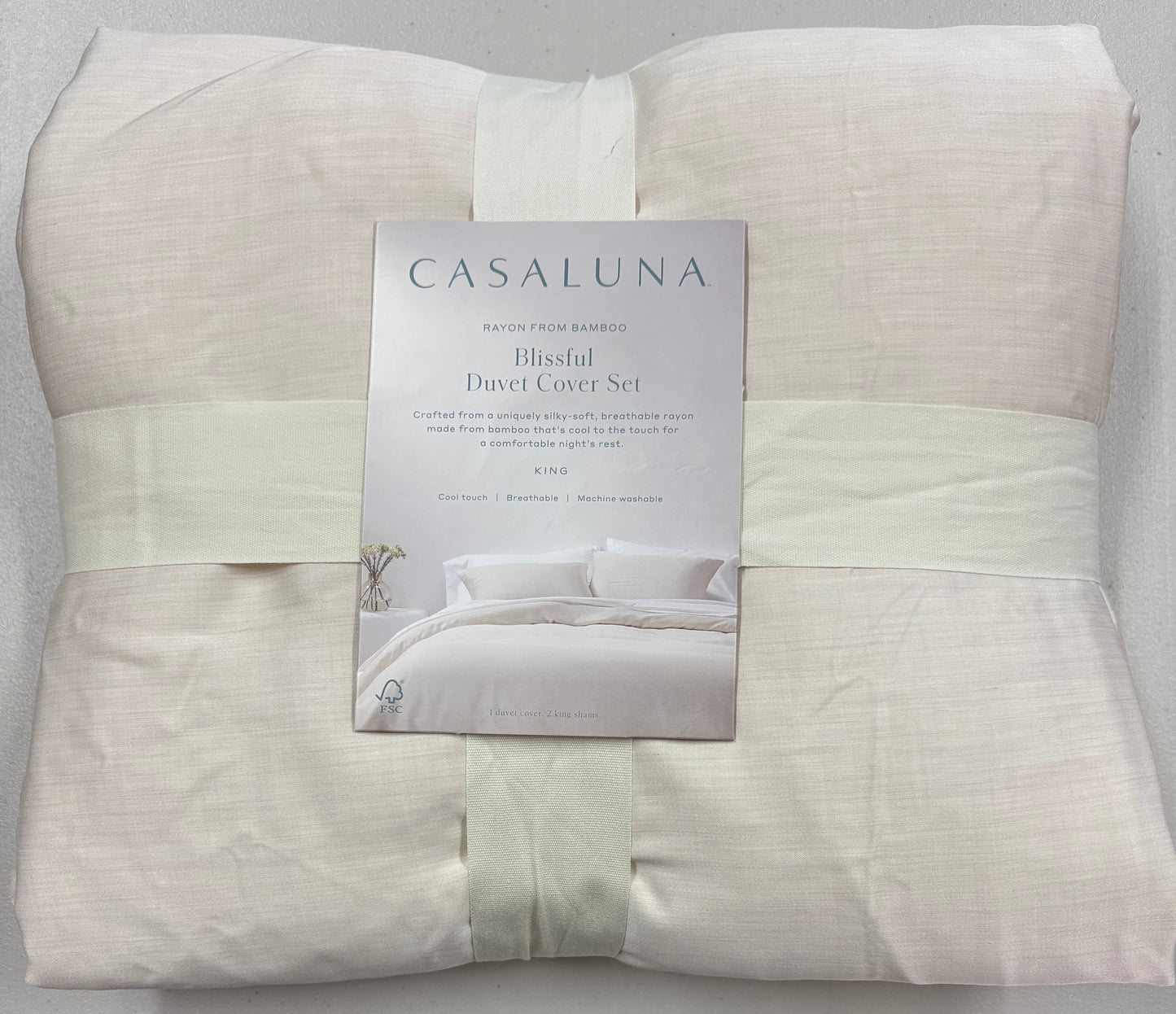 Casaluna King Blissful Bamboo Duvet Cover, New