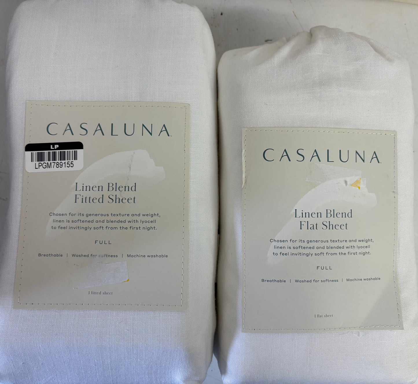 Casaluna Full Linen Blend Sheet Bundle, New