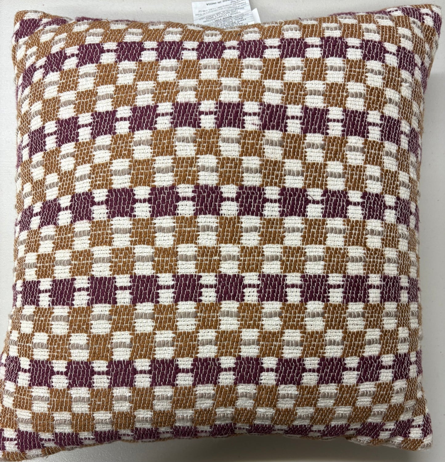 Threshold 18"x18" Checkered Woven Throw Pillow, New