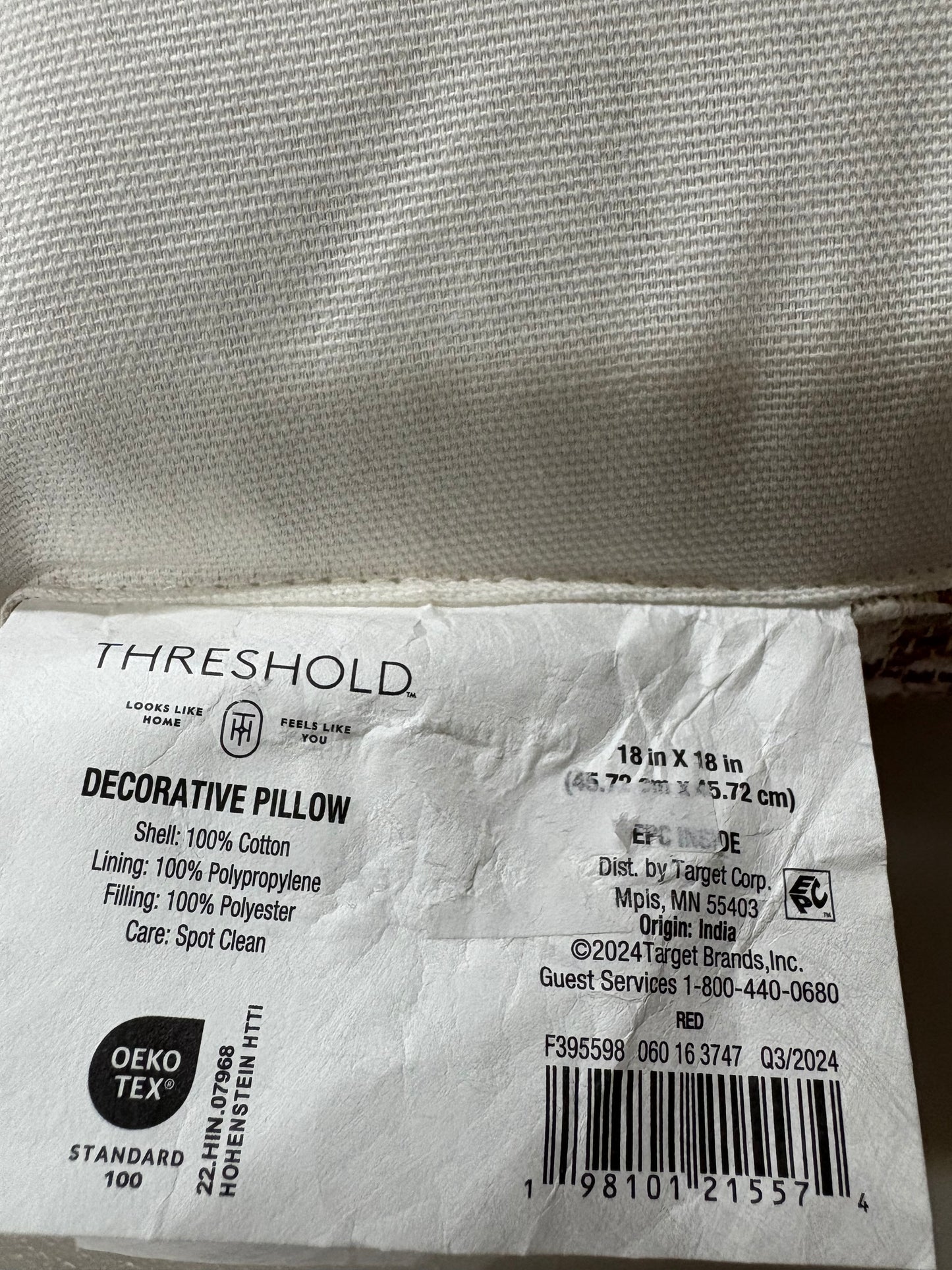 Threshold 18"x18" Checkered Woven Throw Pillow, New