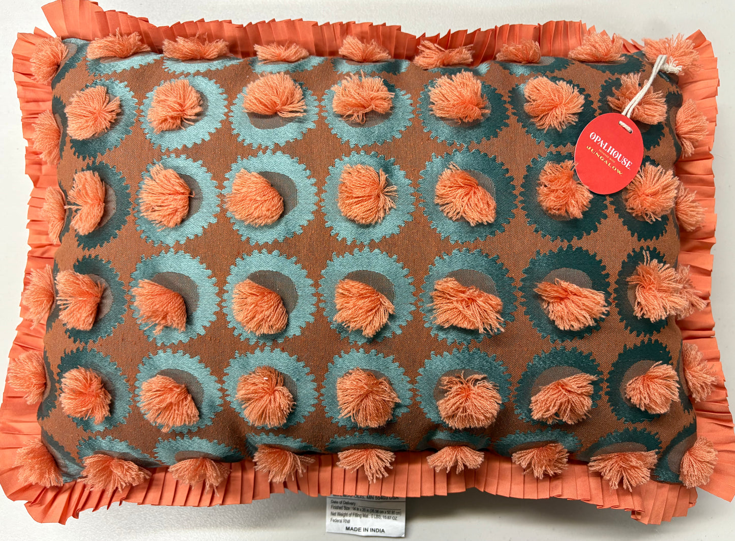 Opalhouse Jungalow 14"x20" Oblong Fringe Pom Throw Pillow, New