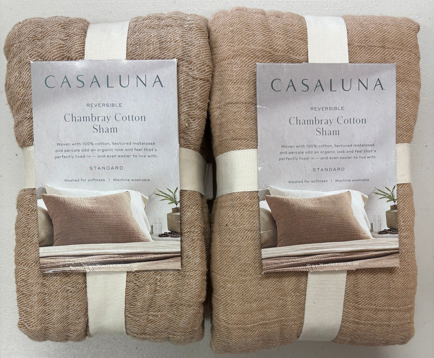 Casaluna Standard Chambray Cotton Sham Set, New