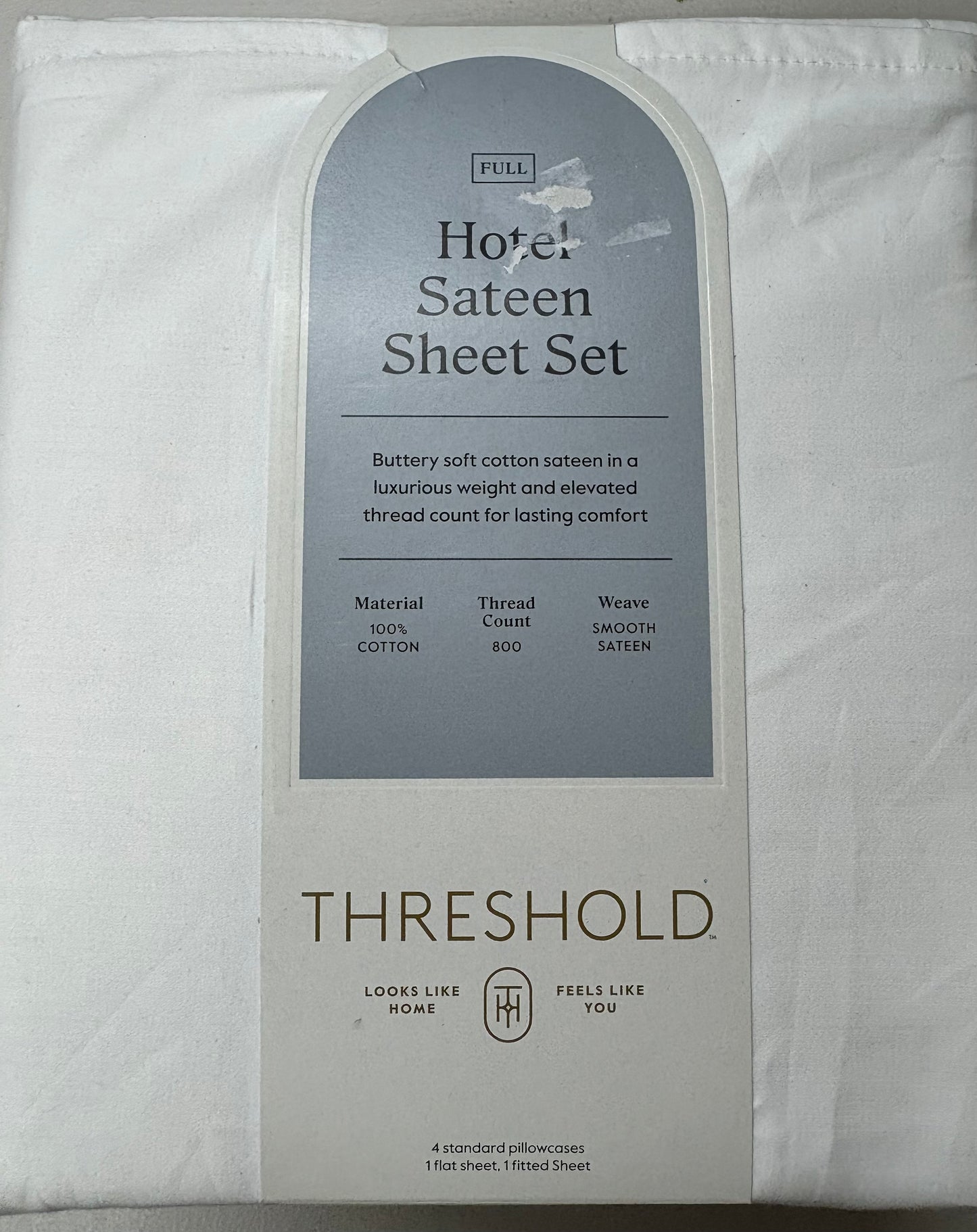 Threshold Full Hotel Sateen Sheet Set, New