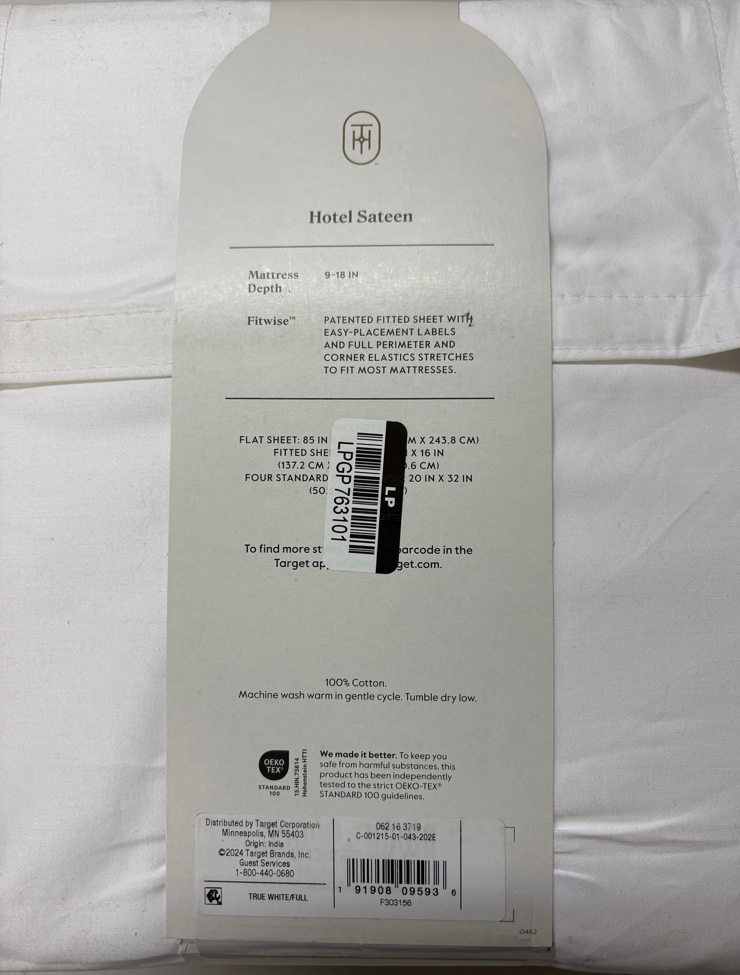 Threshold Full Hotel Sateen Sheet Set, New
