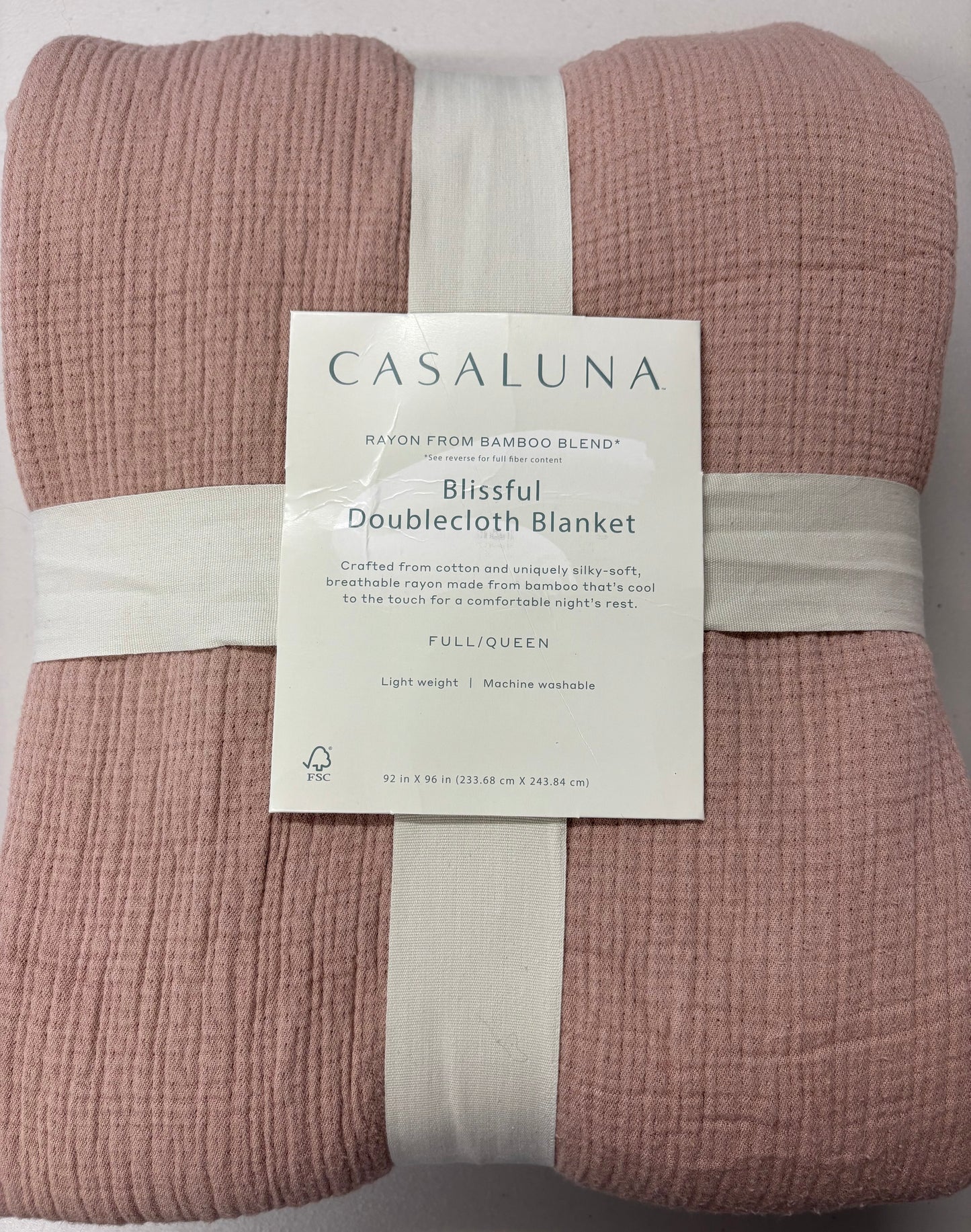 Casaluna Full/Queen Blissful Doublecloth Bed Blanket, New