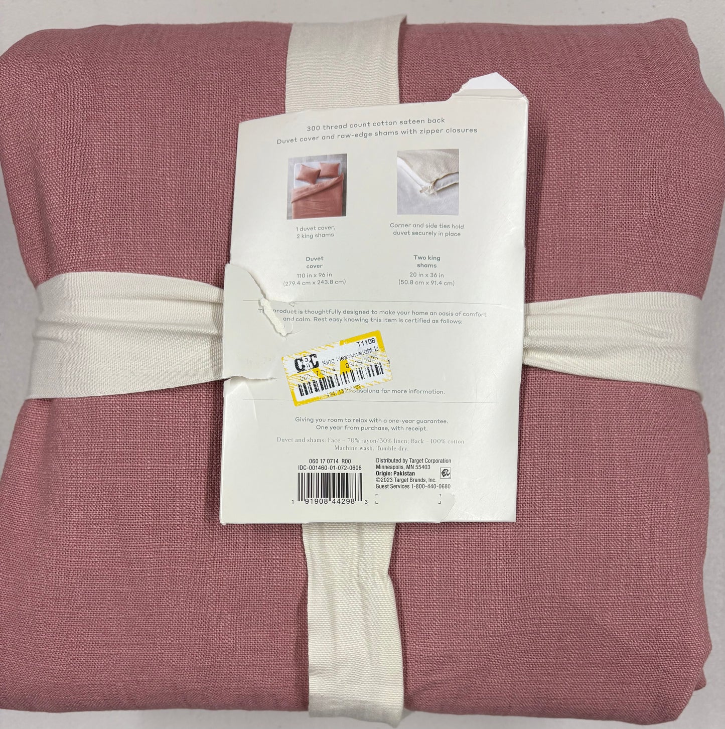 Casaluna King Heavyweight Linen Blend Duvet Set, New