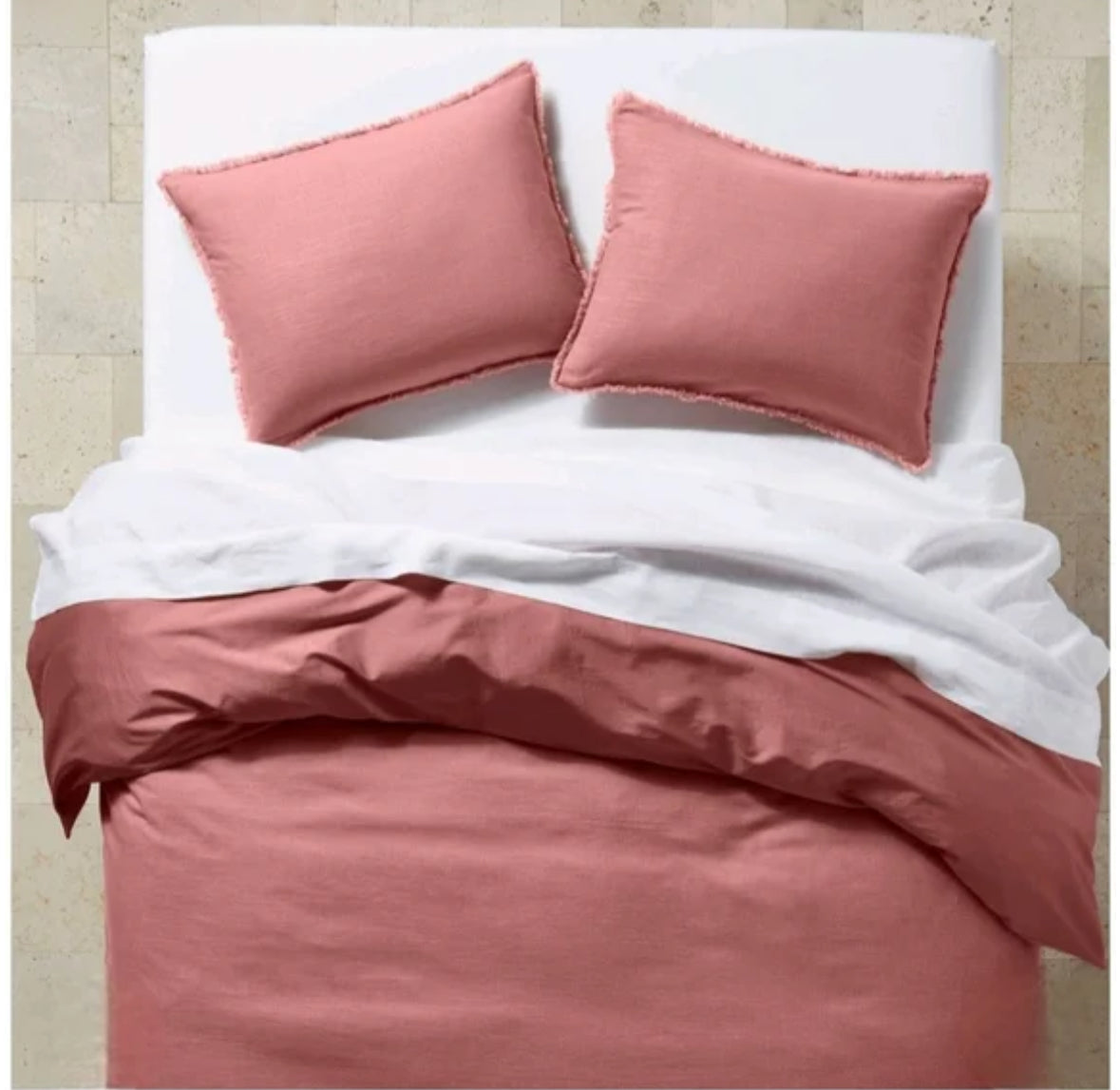 Casaluna King Heavyweight Linen Blend Duvet Set, New