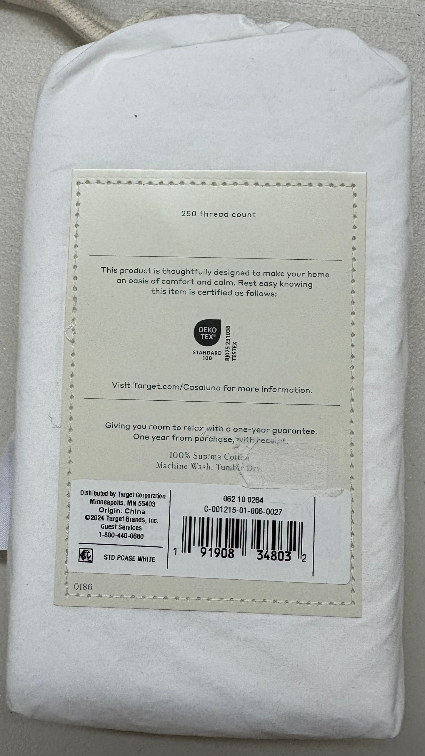 Casaluna Queen Supima Percale Cotton Sheet & Pillowcase Sets Bundle, New