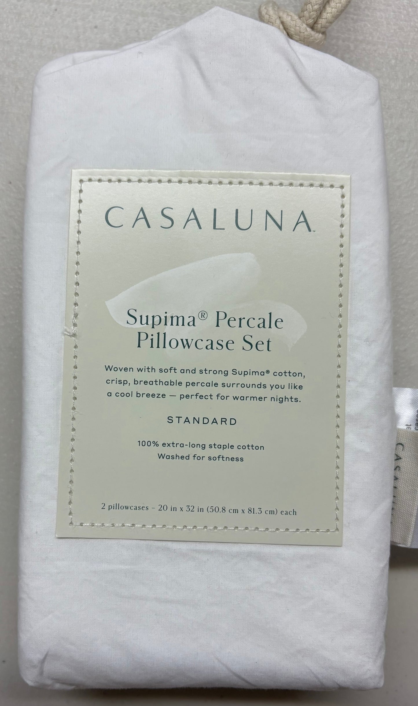 Casaluna Queen Supima Percale Cotton Sheet & Pillowcase Sets Bundle, New