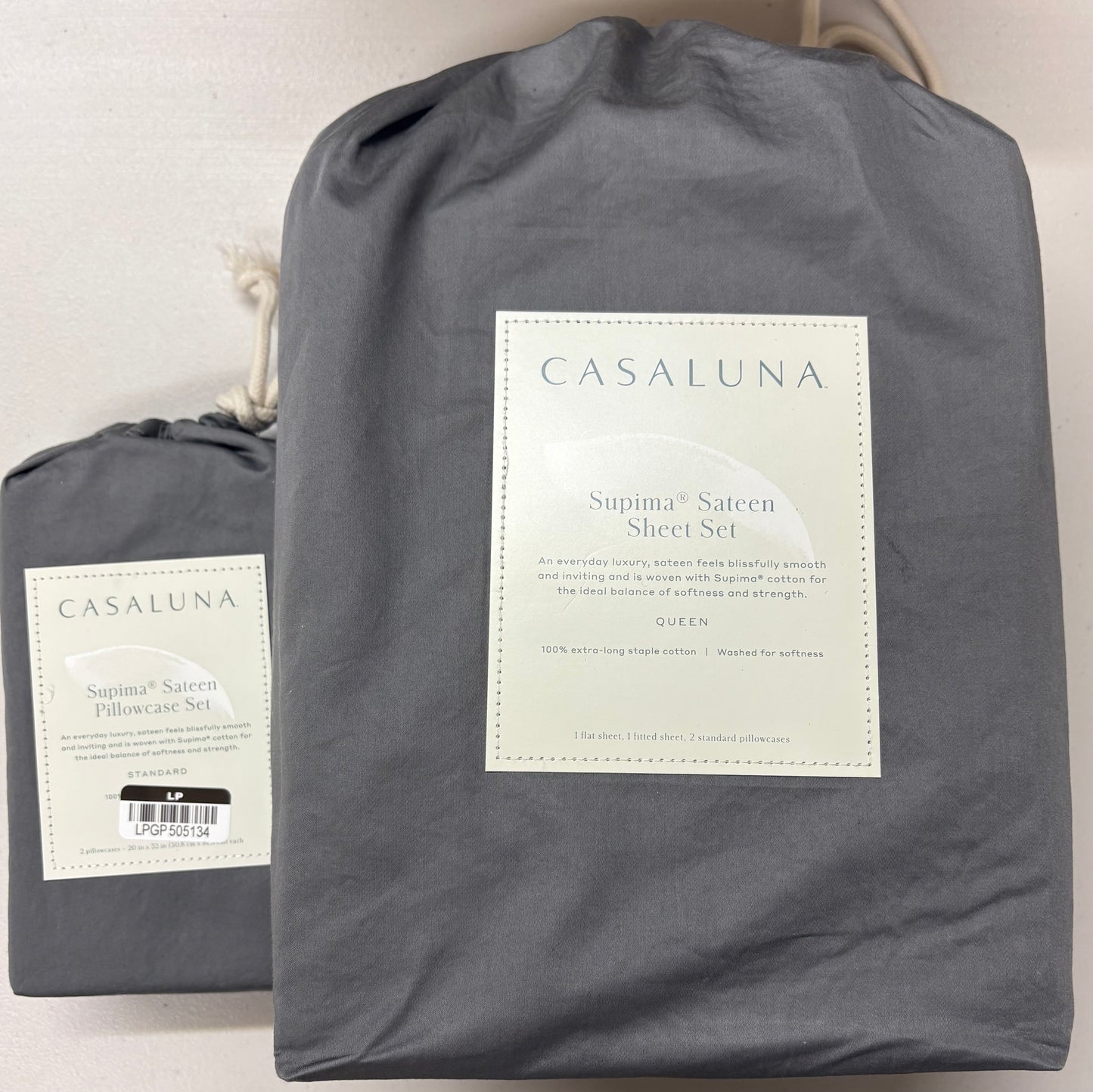 Casaluna Queen Supima Sateen Sheet & Pillowcase Set, New