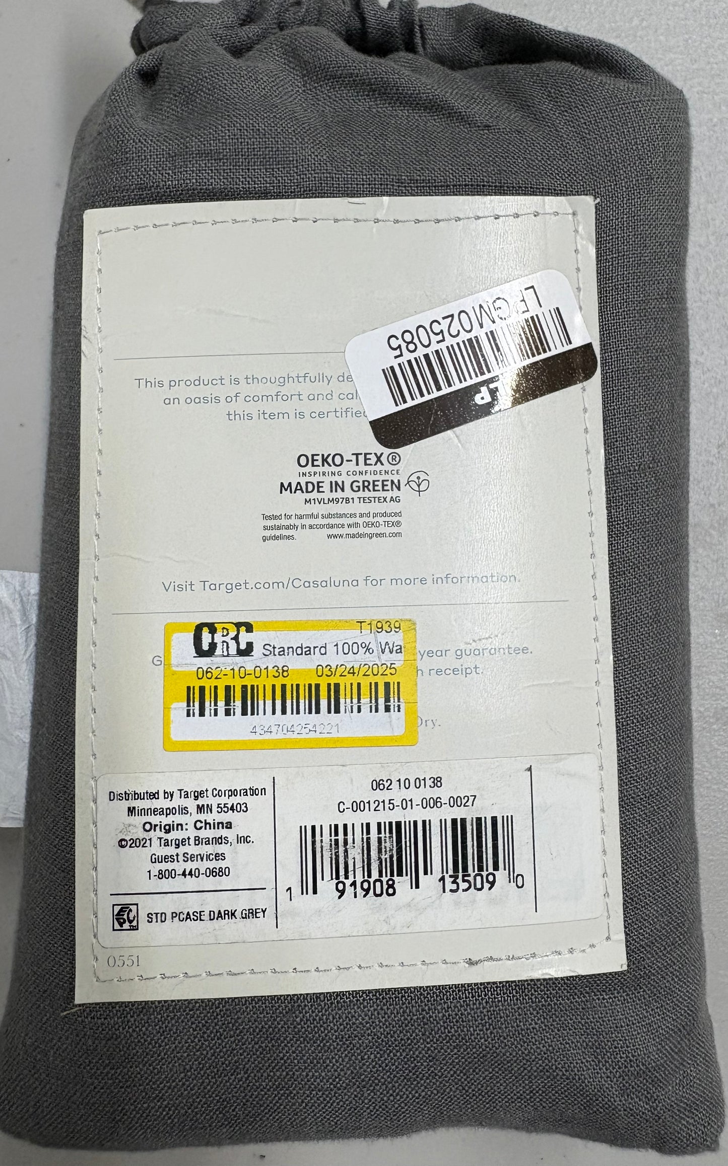 Casaluna Standard 100% Linen Pillowcase Set, New
