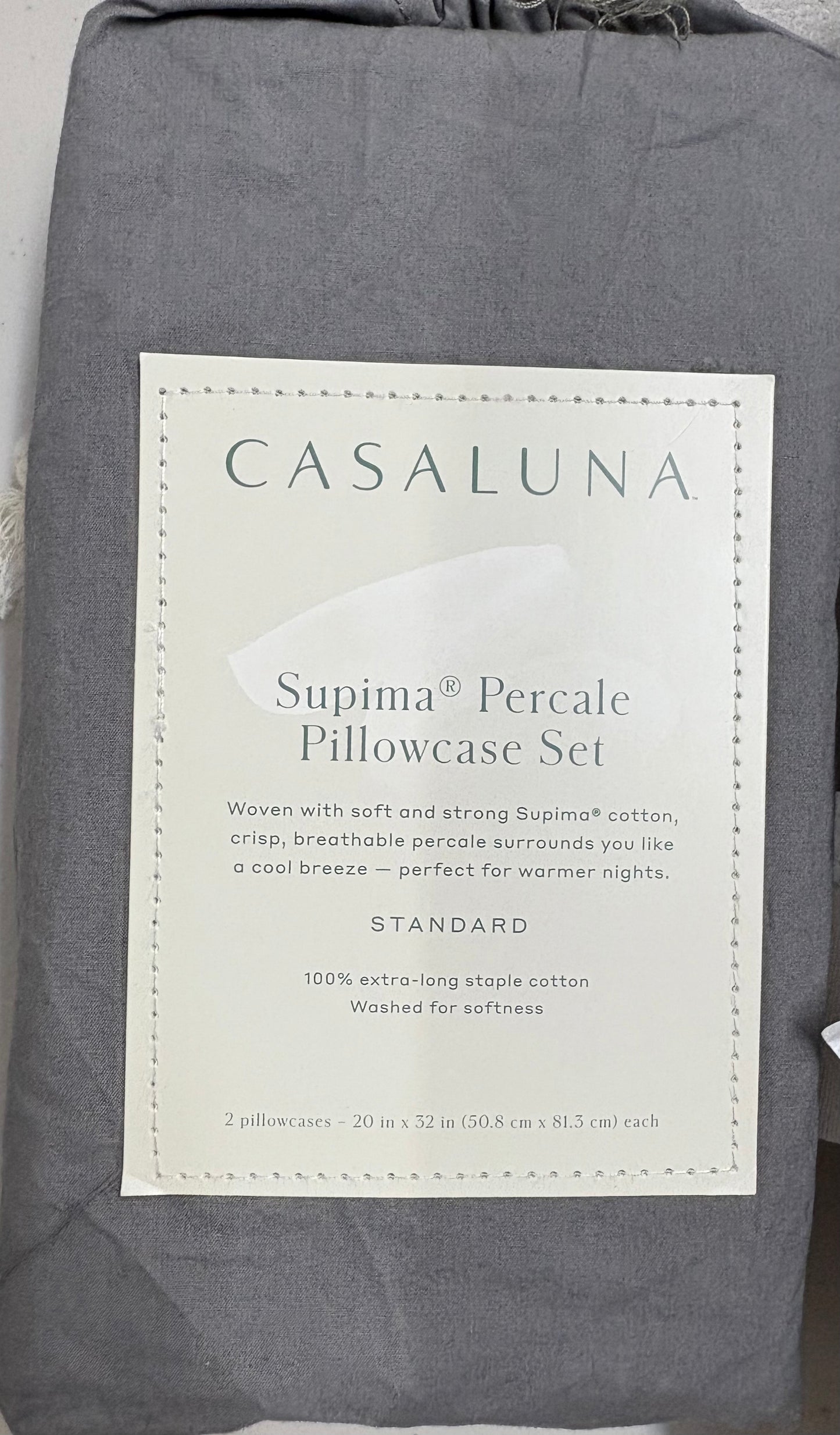 Casaluna Full Supima Percale Cotton Sheet & Pillowcase Sets Bundle, New