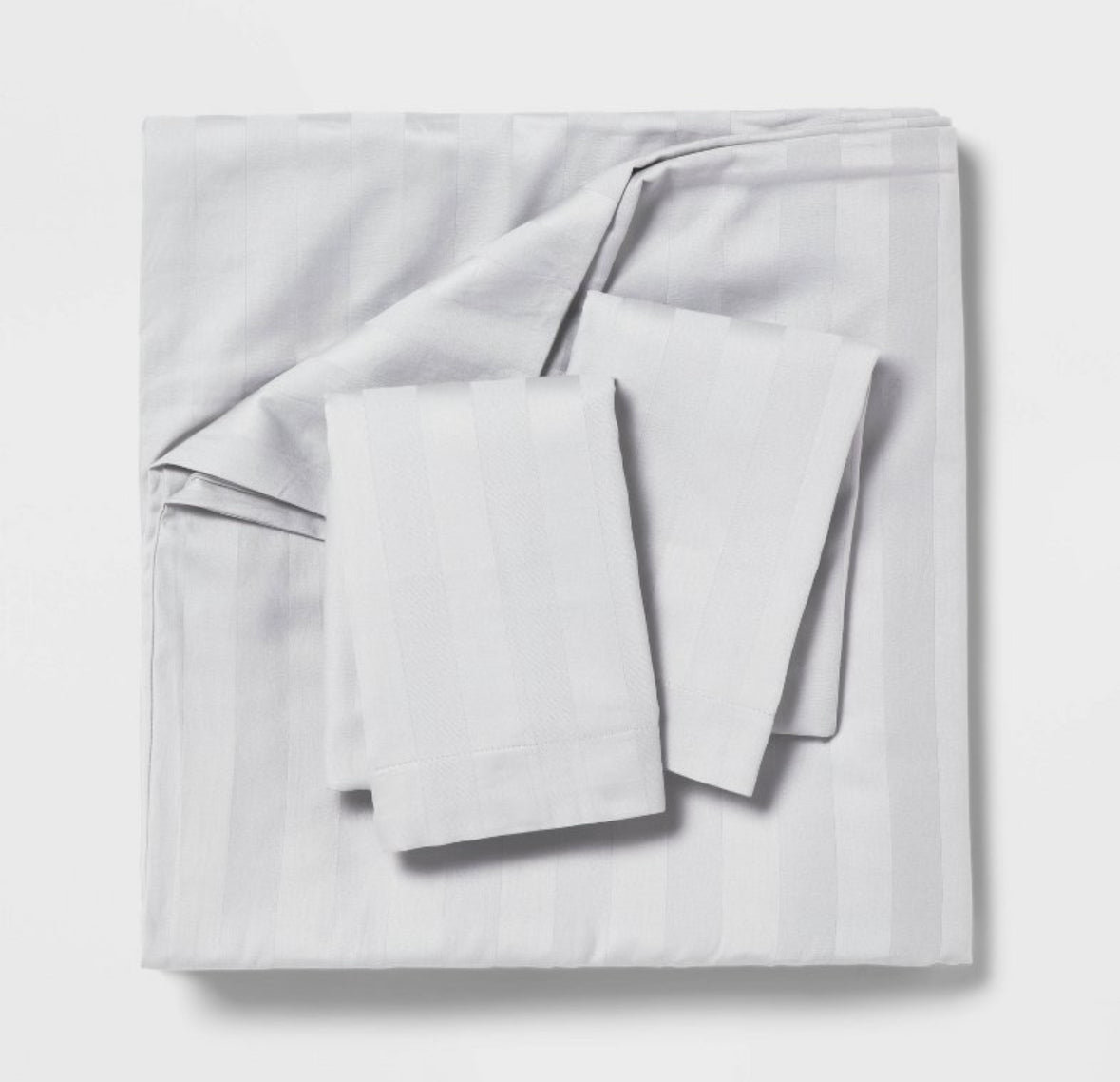 Threshold King Luxe Striped Damask Duvet Set, New