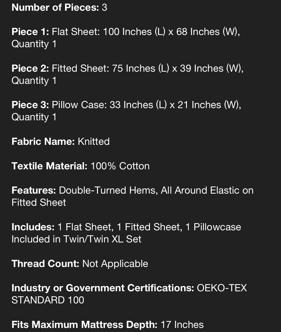 Threshold Twin/XL Twin Cotton Jersey Sheet Set, New