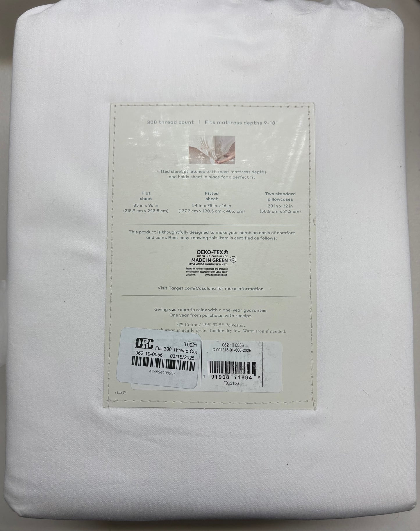 Casaluna Full Temperature Balancing Sheet Set, New
