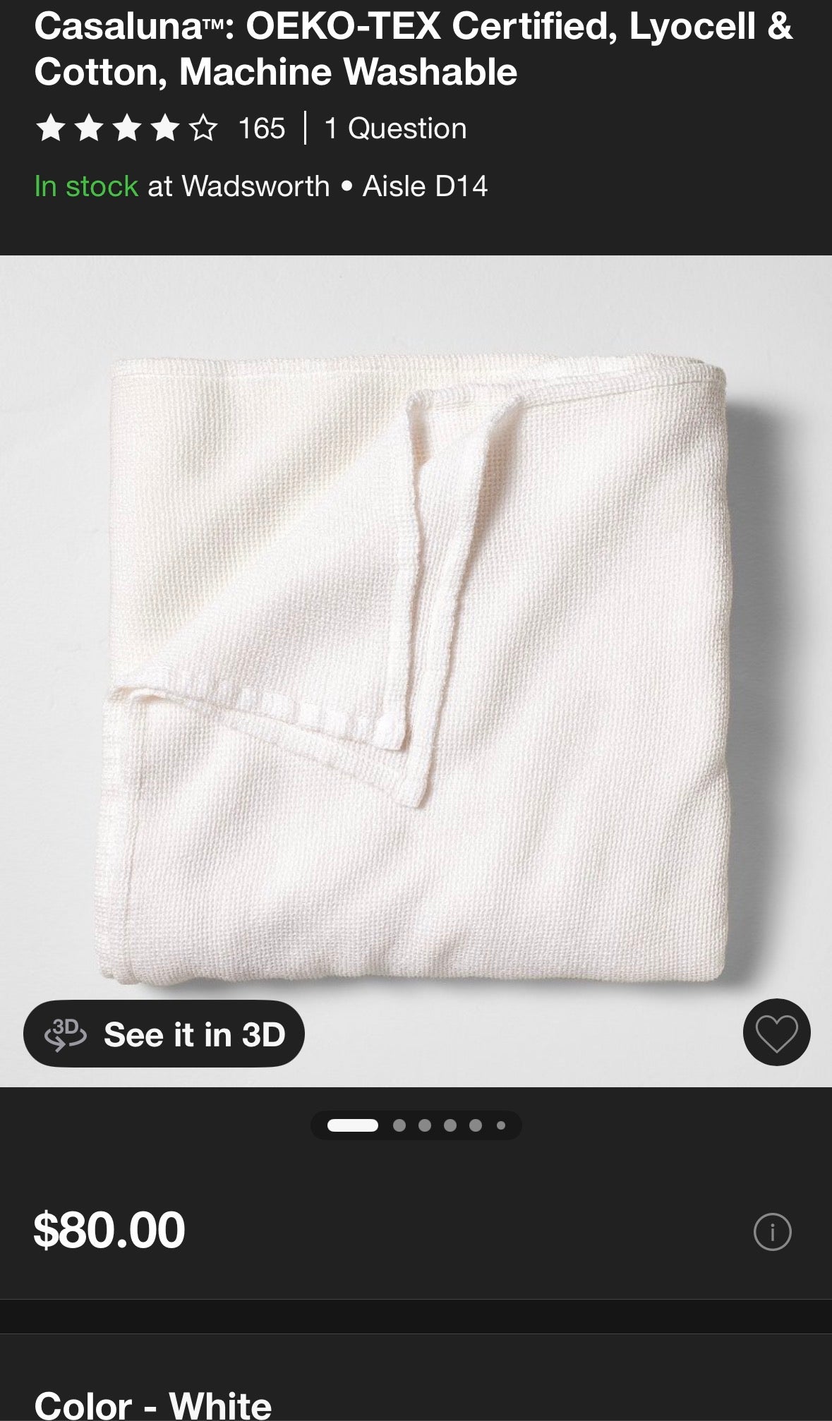 Casaluna King Micro Waffle Bed Blanket, New